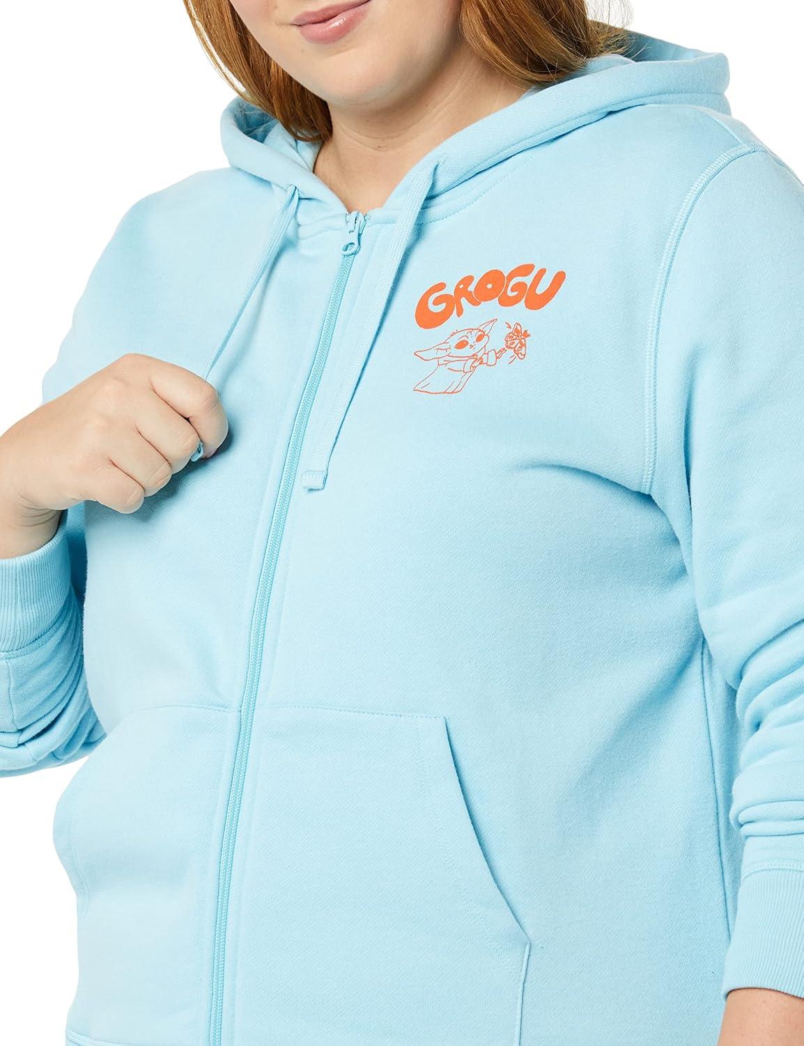 imageAmazon Essentials Disney  Marvel  Star Wars Womens Fleece FullZip Hoodie Sweatshirts Available in Plus SizeStar Wars Grogu