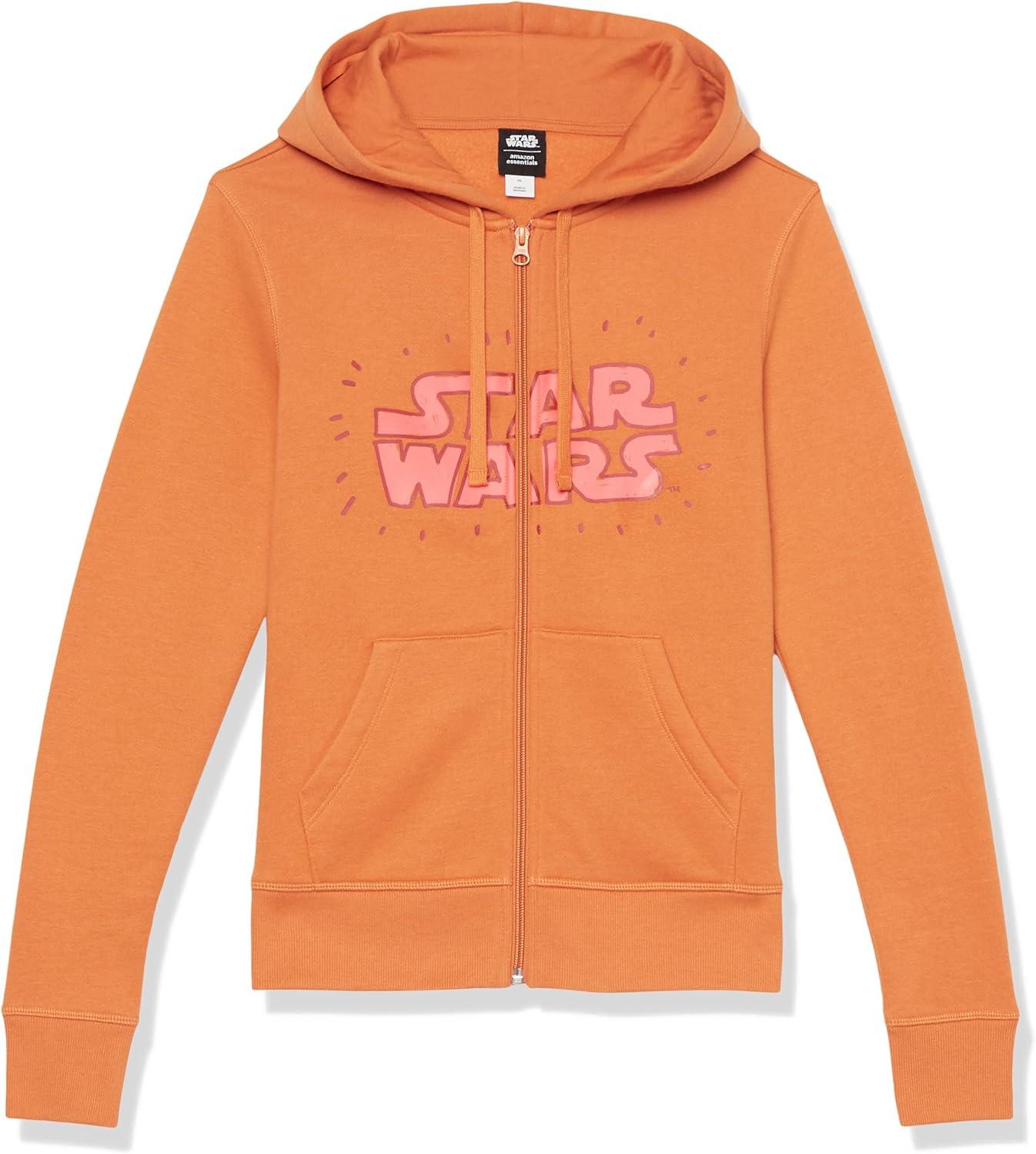 imageAmazon Essentials Disney  Marvel  Star Wars Womens Fleece FullZip Hoodie Sweatshirts Available in Plus SizeStar Wars Logo