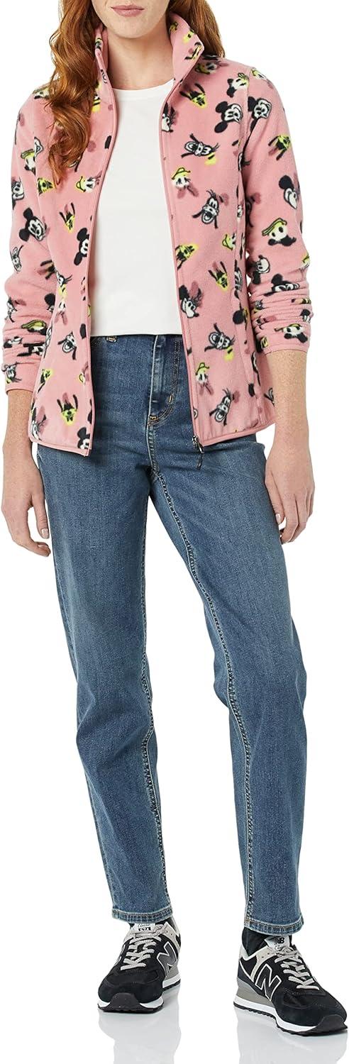 imageAmazon Essentials Disney  Marvel  Star Wars Womens Polar Fleece FullZip Mock JacketsMinnie and Friends