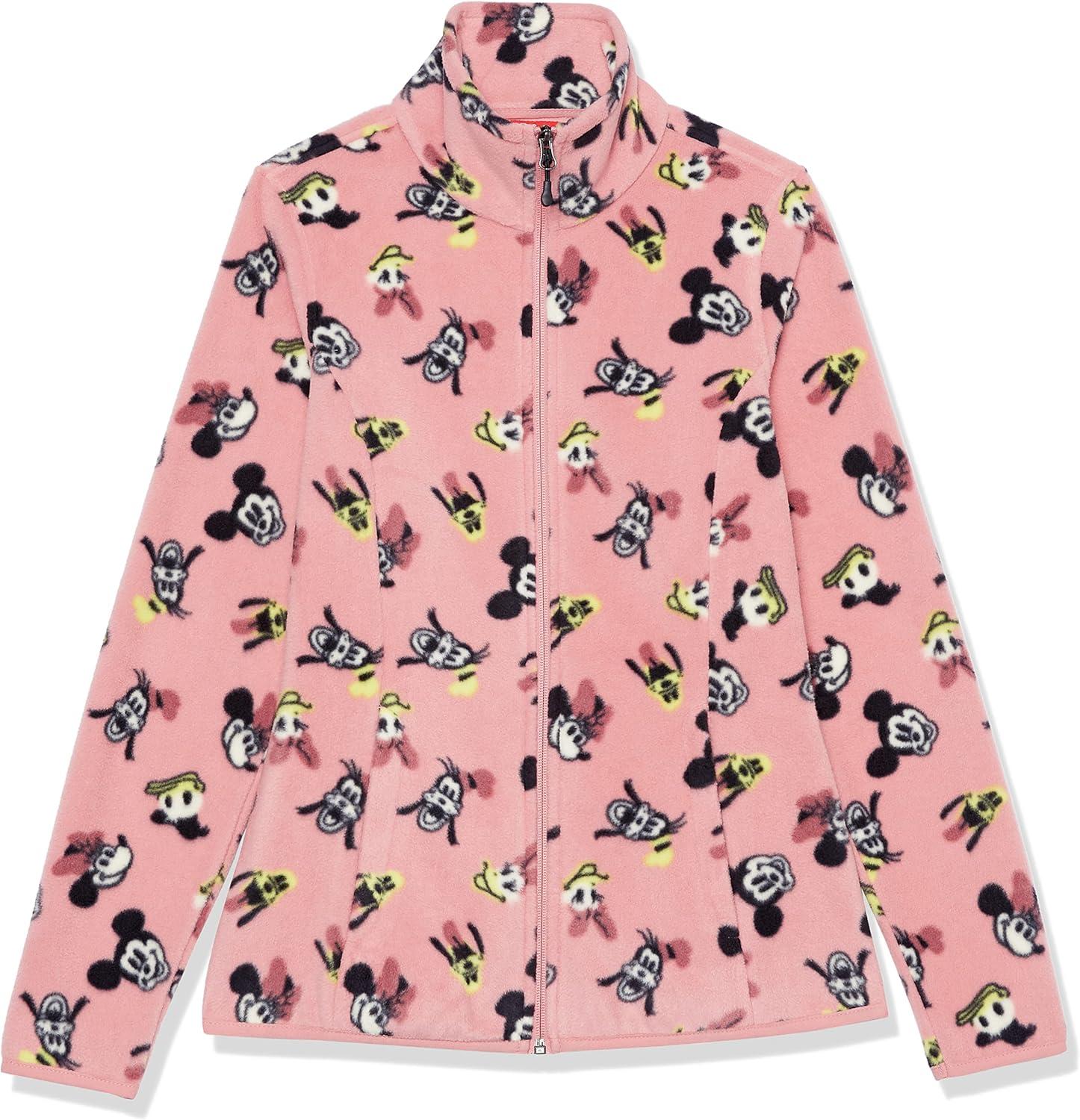 imageAmazon Essentials Disney  Marvel  Star Wars Womens Polar Fleece FullZip Mock JacketsMinnie and Friends
