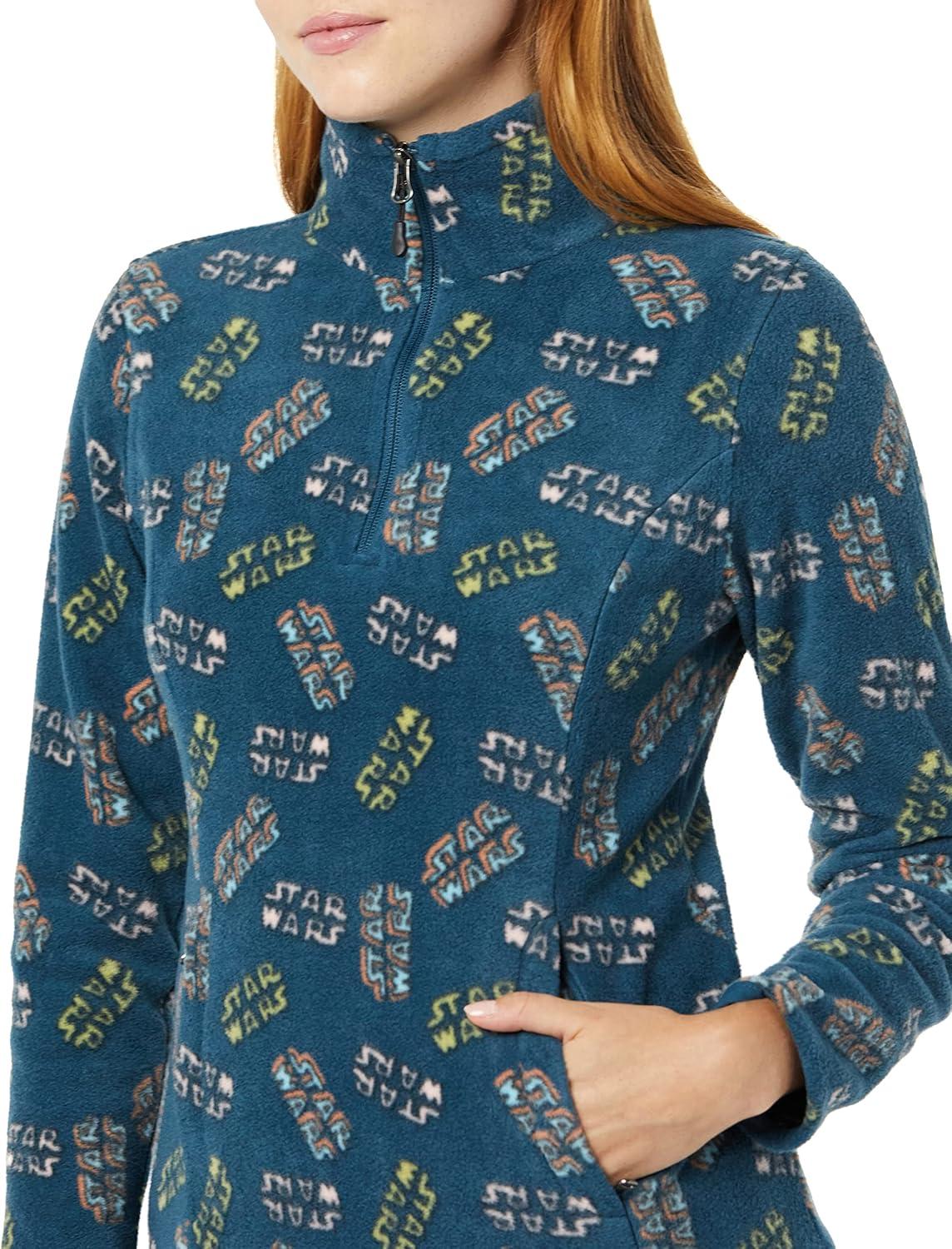 imageAmazon Essentials Disney  Marvel  Star Wars Womens Polar Fleece QuarterZip Mock JacketsStar Wars Logo