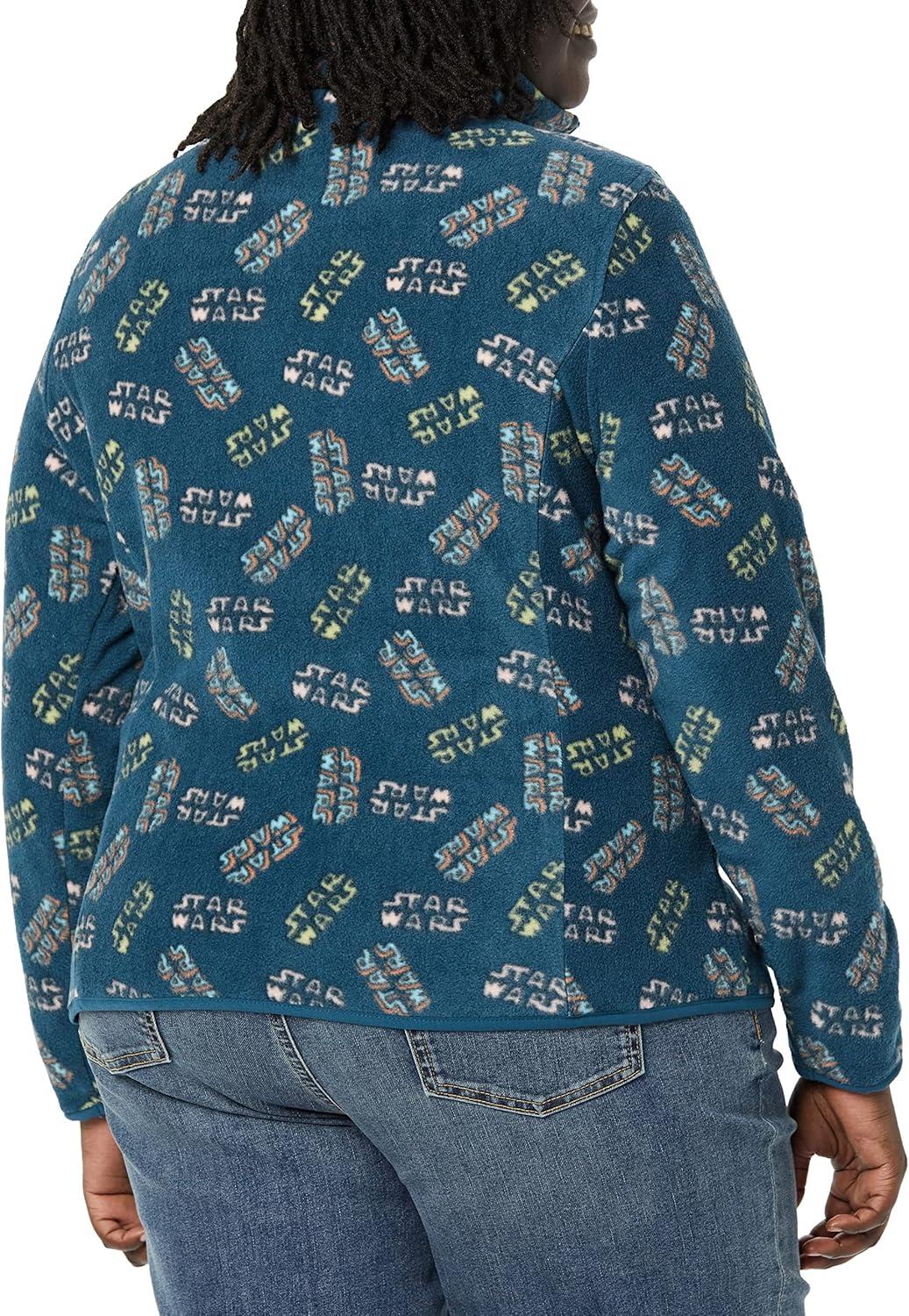 imageAmazon Essentials Disney  Marvel  Star Wars Womens Polar Fleece QuarterZip Mock JacketsStar Wars Logo