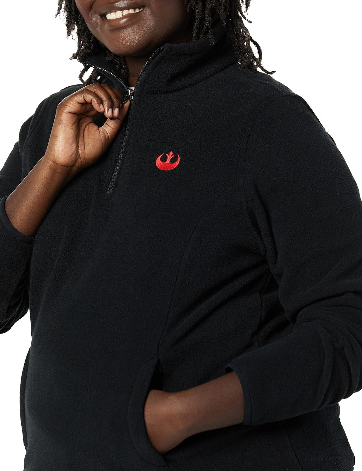 imageAmazon Essentials Disney  Marvel  Star Wars Womens Polar Fleece QuarterZip Mock JacketsStar Wars Rebel Logo