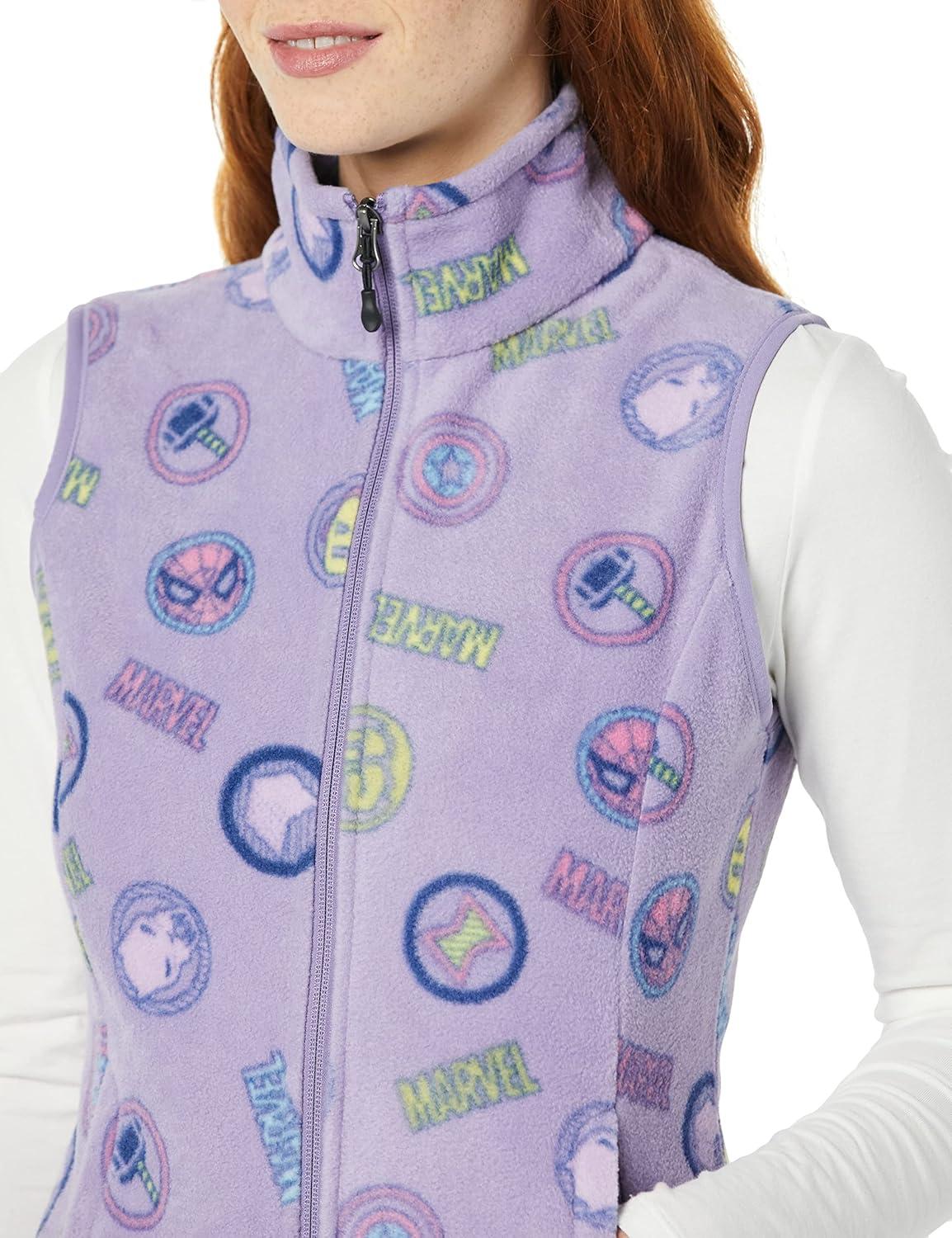 imageAmazon Essentials Disney  Marvel  Star Wars Womens Polar Fleece VestsMarvel Logo