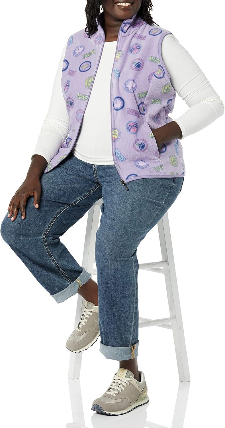 imageAmazon Essentials Disney  Marvel  Star Wars Womens Polar Fleece VestsMarvel Logo