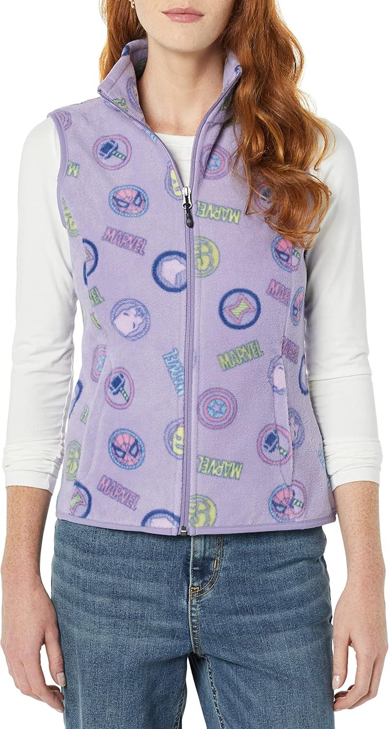 imageAmazon Essentials Disney  Marvel  Star Wars Womens Polar Fleece VestsMarvel Logo