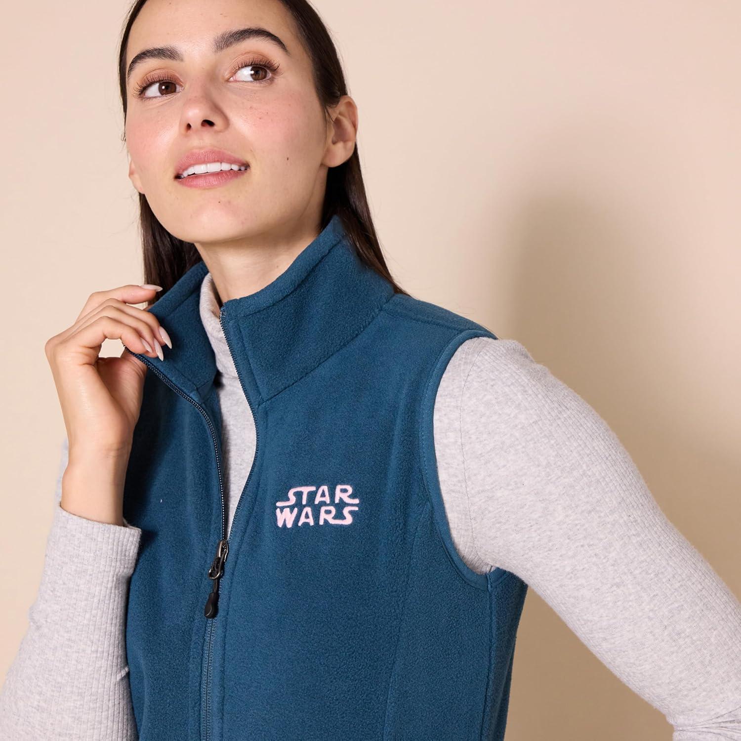 imageAmazon Essentials Disney  Marvel  Star Wars Womens Polar Fleece VestsStar Wars Logo