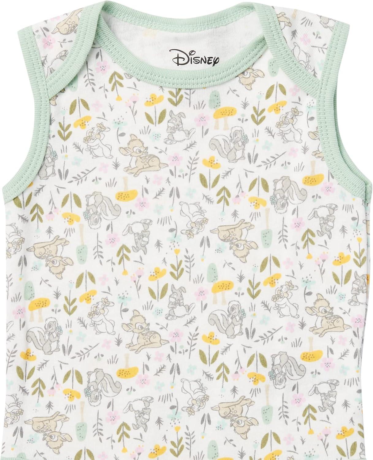 imageAmazon Essentials Disney  Star Wars  Princess Baby Girls Sleeveless Bodysuits Pack of 6Bambi Nature