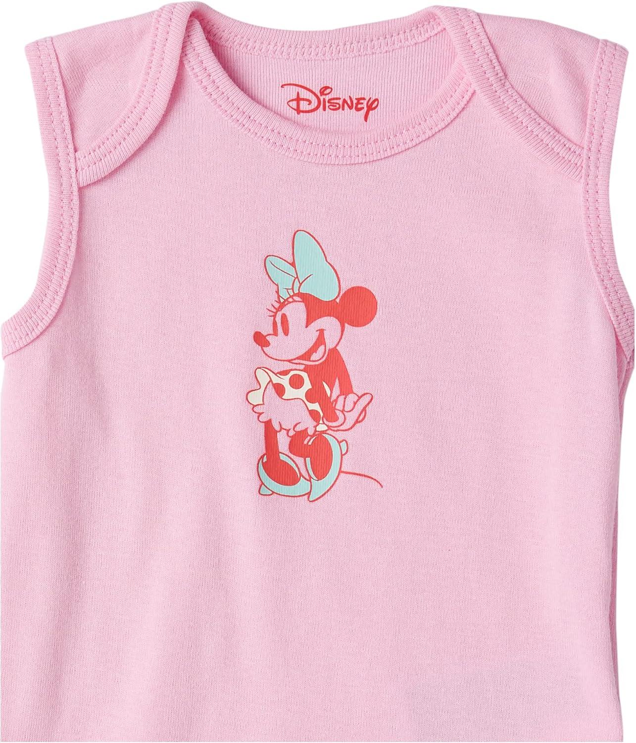imageAmazon Essentials Disney  Star Wars  Princess Baby Girls Sleeveless Bodysuits Pack of 6Minnie Rainbow Chaser