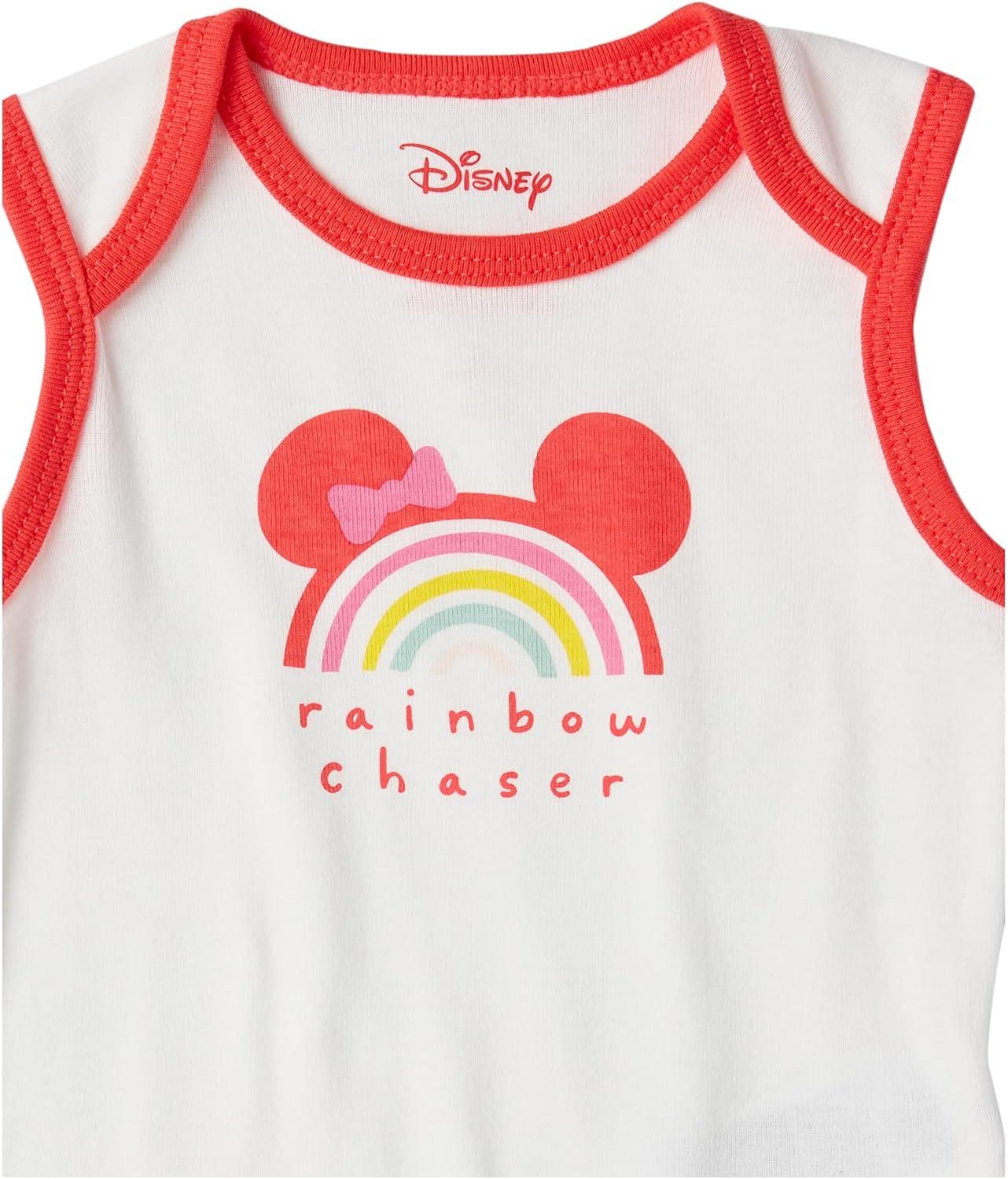 imageAmazon Essentials Disney  Star Wars  Princess Baby Girls Sleeveless Bodysuits Pack of 6Minnie Rainbow Chaser