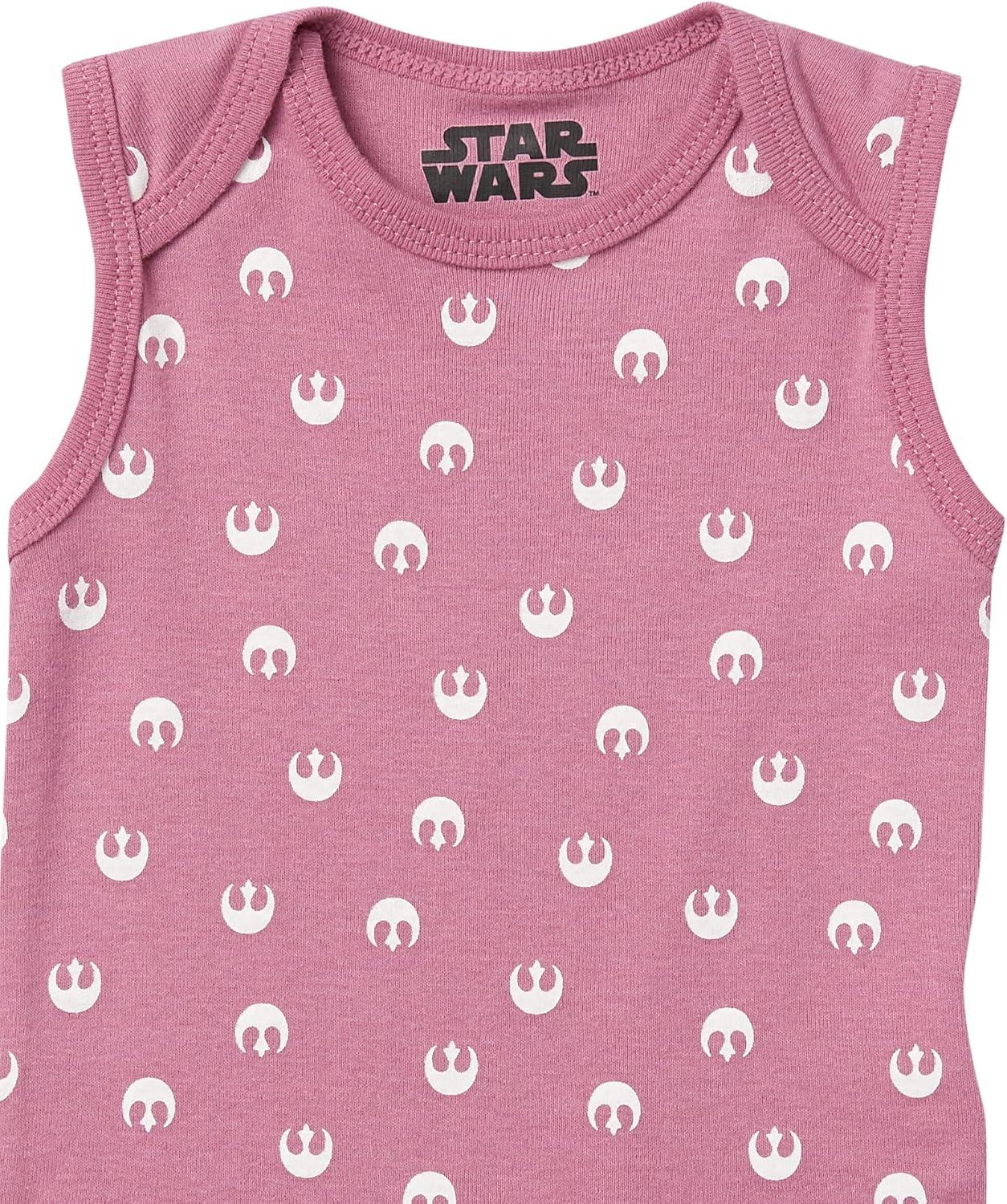 imageAmazon Essentials Disney  Star Wars  Princess Baby Girls Sleeveless Bodysuits Pack of 6Star Wars Tiny Rebel