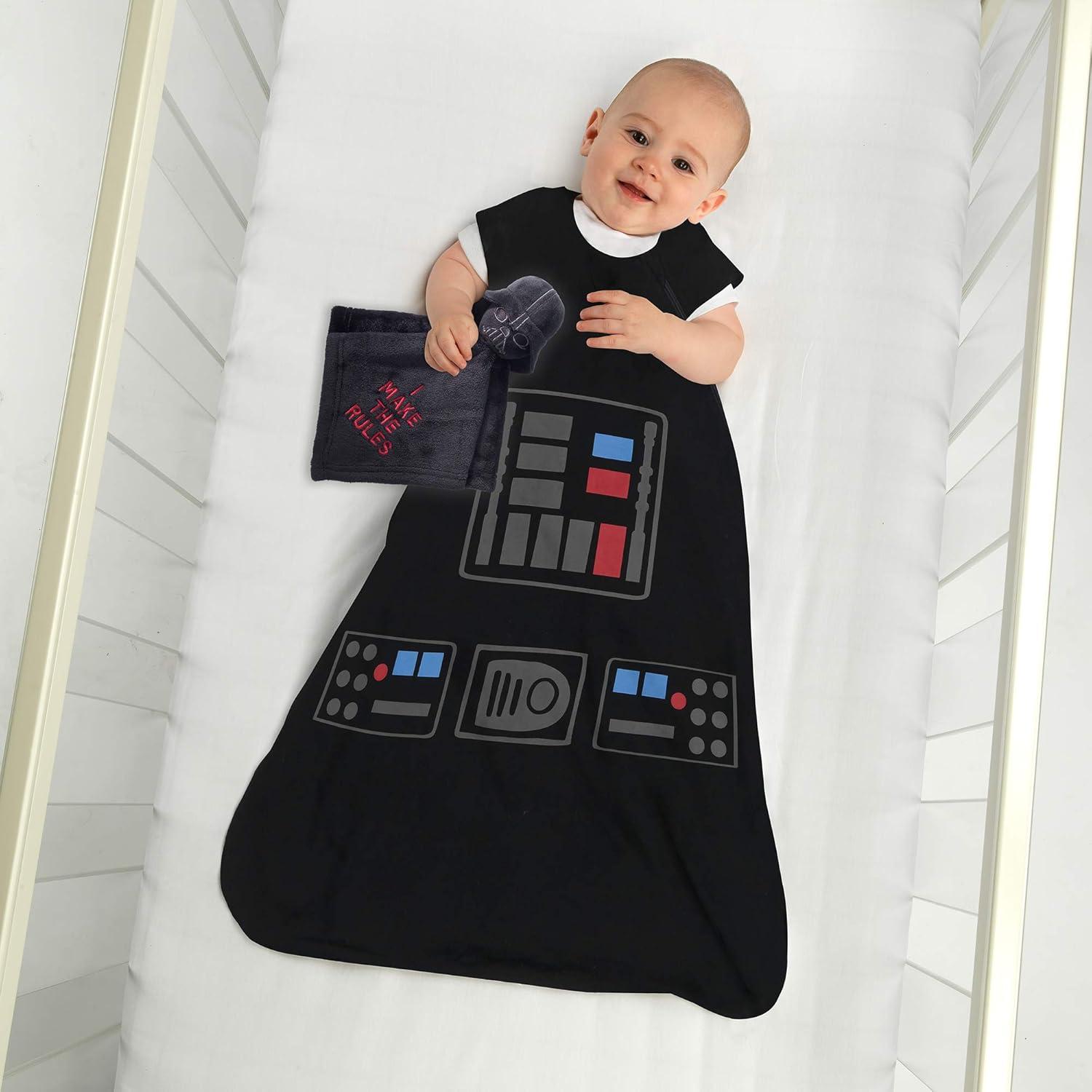 imageLambs ampamp Ivy Star Wars Darth Vader Wearable Blanket ampamp Lovey Baby Gift Set  2pc