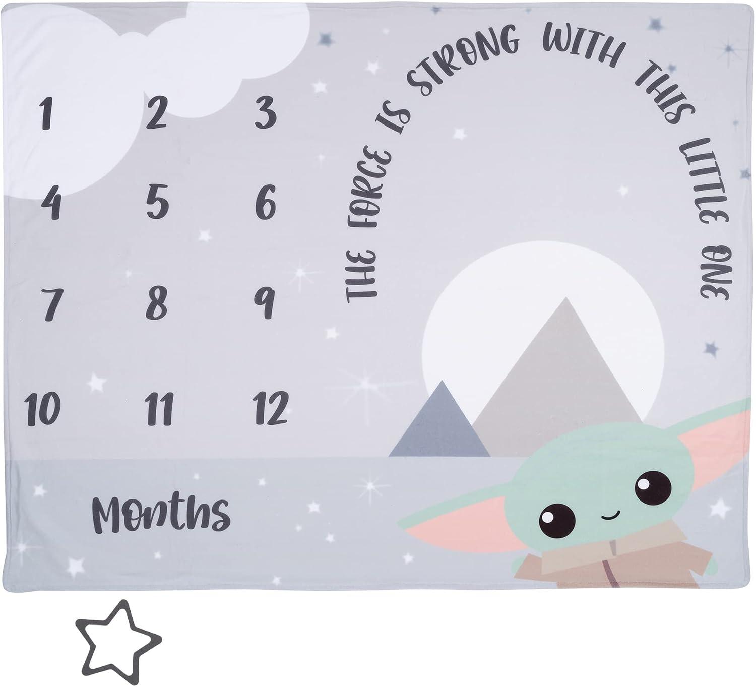 imageLambs ampamp Ivy Star Wars The ChildGroguBaby Yoda Fleece Milestone Blanket wStarStar Wars Grogu