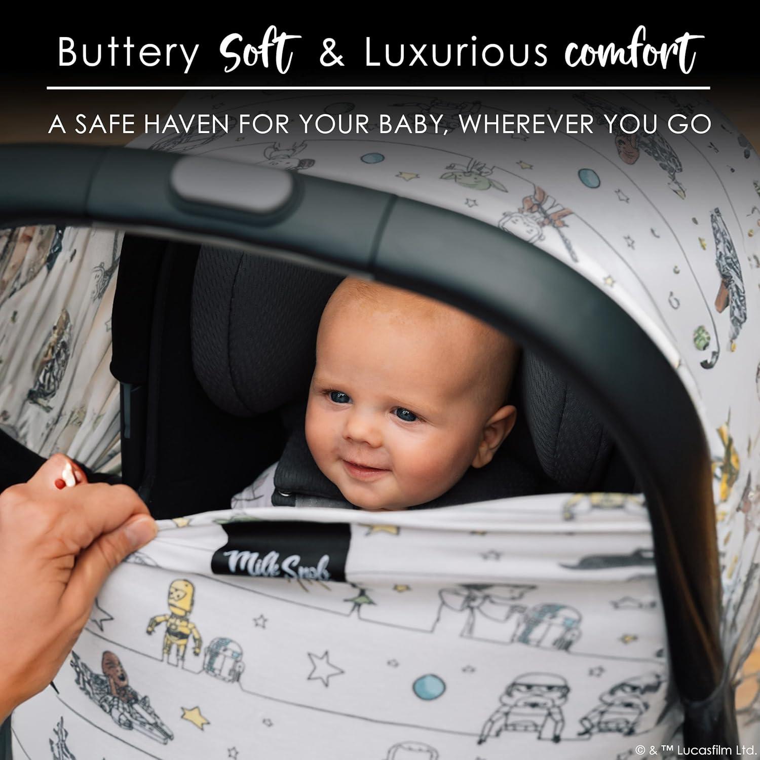 imageMilk Snob Original Star Wars 5in1 Cover The Child Added Privacy for Breastfeeding Baby Car Seat Carrier Stroller High Chair Shopping Cart Lounger Canopy  Newborn Essentials Nursing TopPrecious Padawans