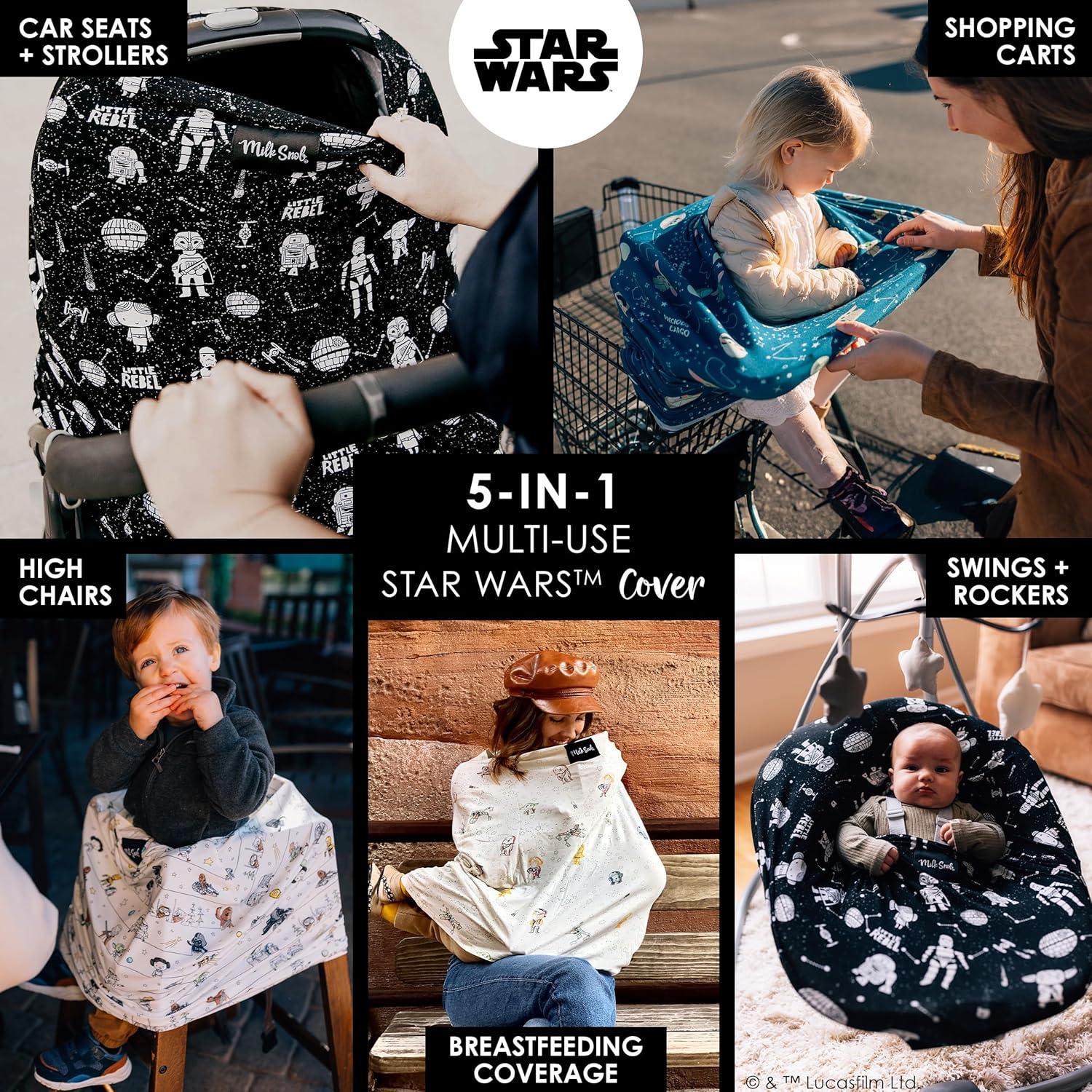 imageMilk Snob Original Star Wars 5in1 Cover The Child Added Privacy for Breastfeeding Baby Car Seat Carrier Stroller High Chair Shopping Cart Lounger Canopy  Newborn Essentials Nursing TopLittle Rebel
