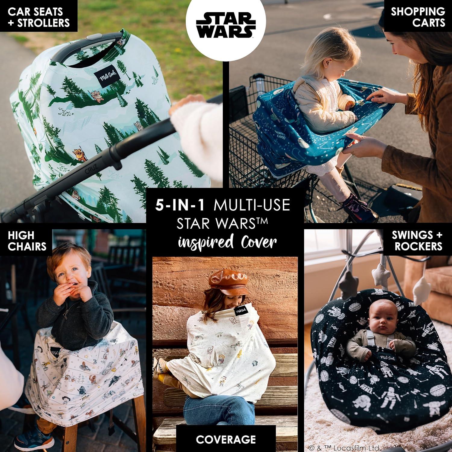 imageMilk Snob Original Star Wars 5in1 Cover The Child Added Privacy for Breastfeeding Baby Car Seat Carrier Stroller High Chair Shopping Cart Lounger Canopy  Newborn Essentials Nursing TopEndor Escape