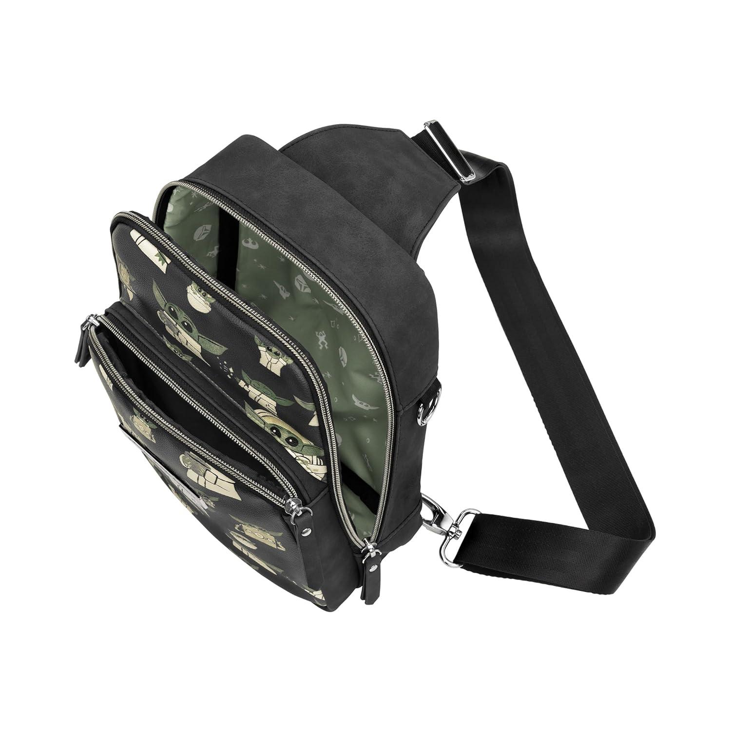 imagePetunia Pickle Bottom CrissCross Sling Bag for Women ampamp Men Adjustable Strap for CustomFit Spacious Main Pocket Lightweight Stylish ampamp Practical for Everyday Use Disney Star Wars The ChildThe Child