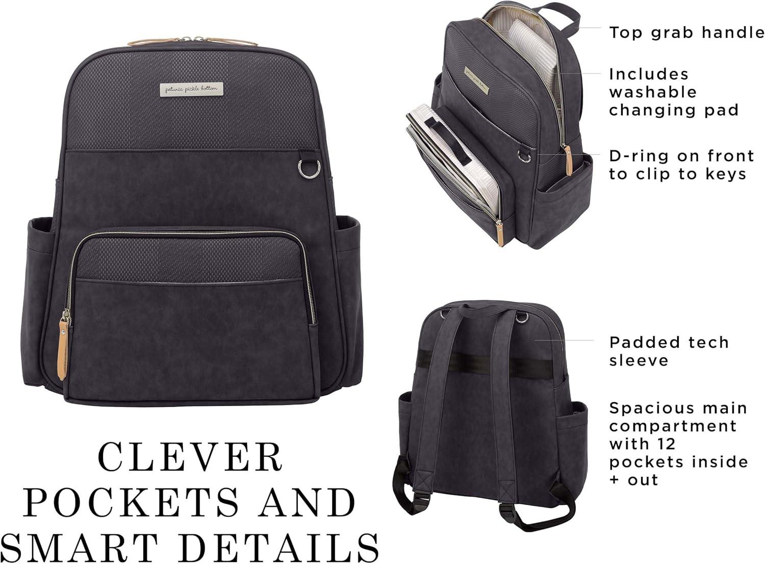 imagePetunia Pickle Bottom Sync Backpack Diaper Bag for Parents Stylish and Spacious Disney Star Wars The ChildCarbon Cable Stitch