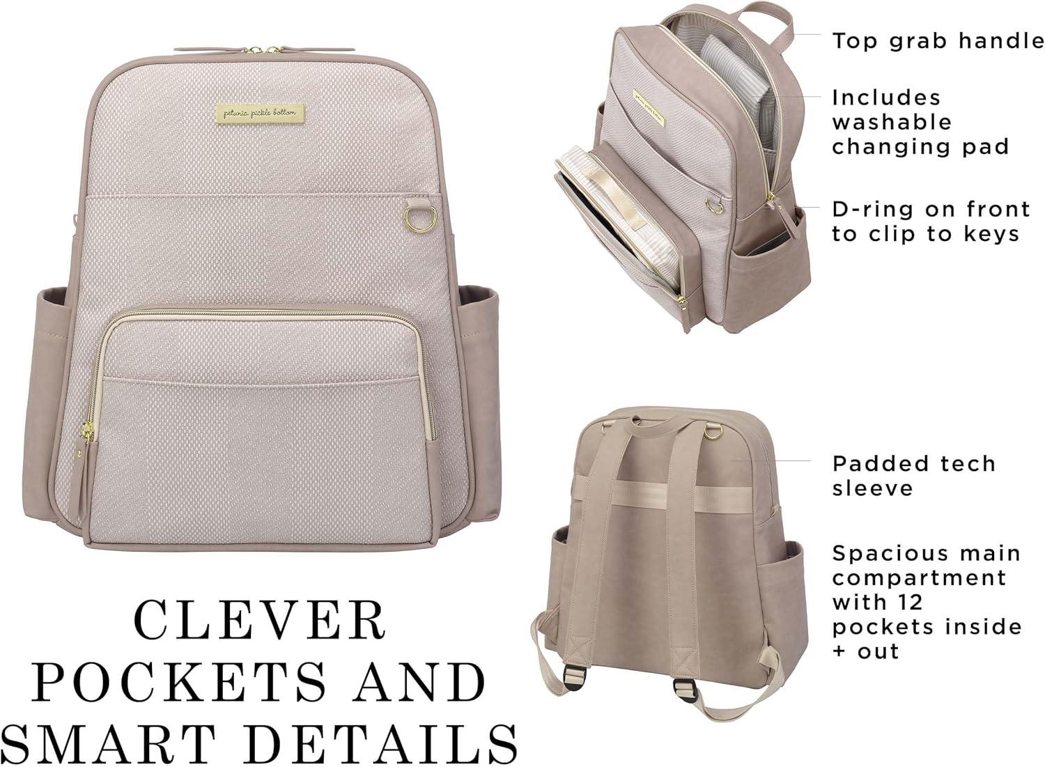 imagePetunia Pickle Bottom Sync Backpack Diaper Bag for Parents Stylish and Spacious Disney Star Wars The ChildGrey Matte Cable Stitch