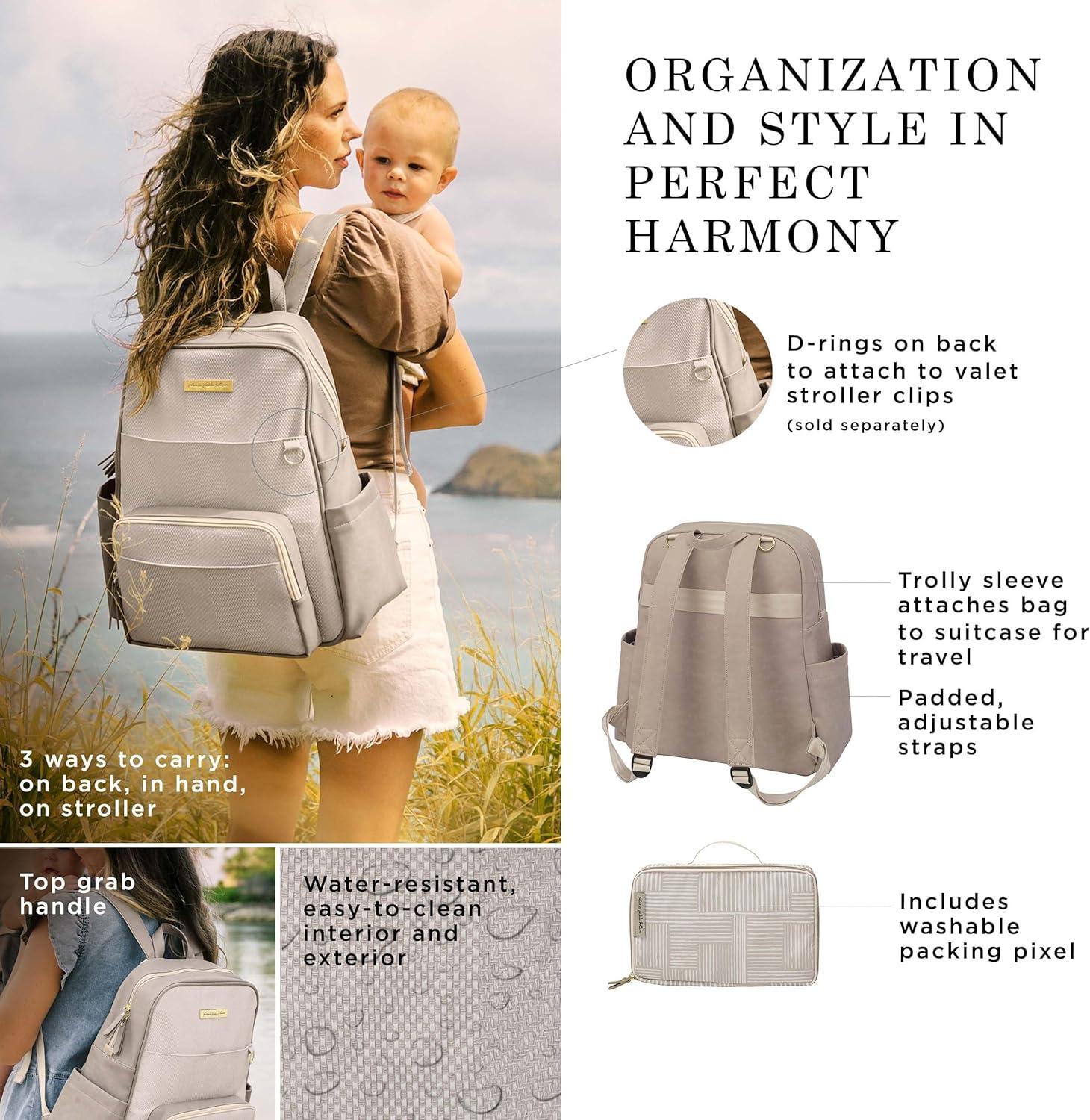 imagePetunia Pickle Bottom Sync Backpack Diaper Bag for Parents Stylish and Spacious Disney Star Wars The ChildGrey Matte Cable Stitch