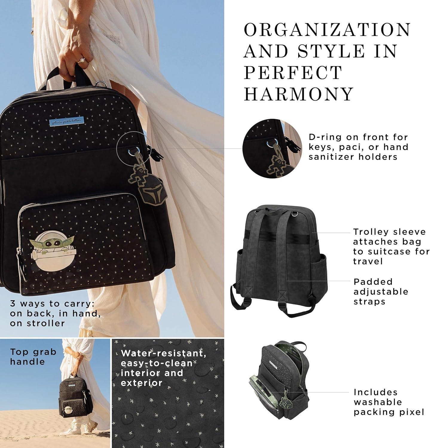 imagePetunia Pickle Bottom Sync Backpack Diaper Bag for Parents Stylish and Spacious Disney Star Wars The ChildThe Child