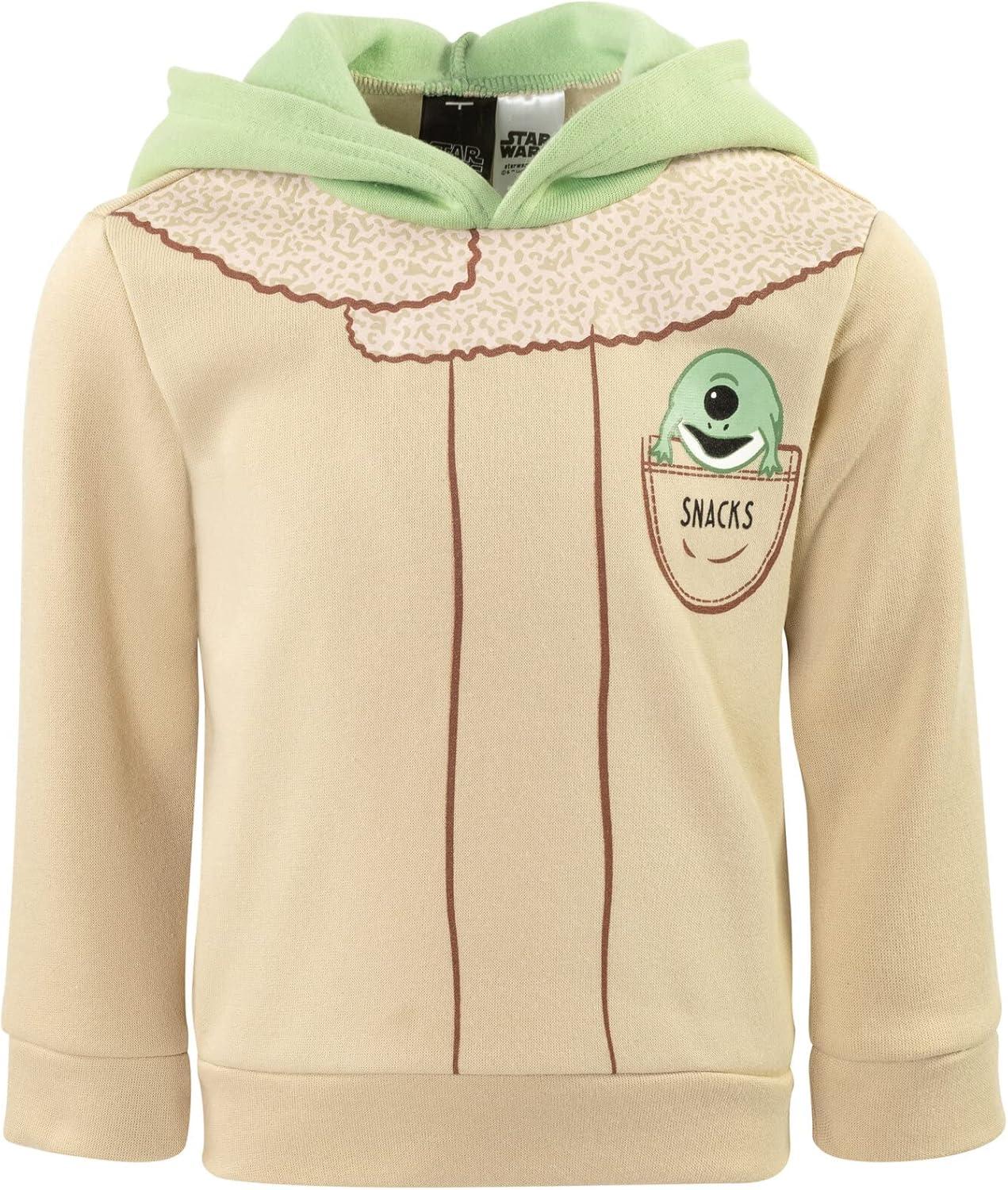 imageSTAR WARS Baby Yoda Fleece Pullover Hoodie Toddler to Big KidKhaki