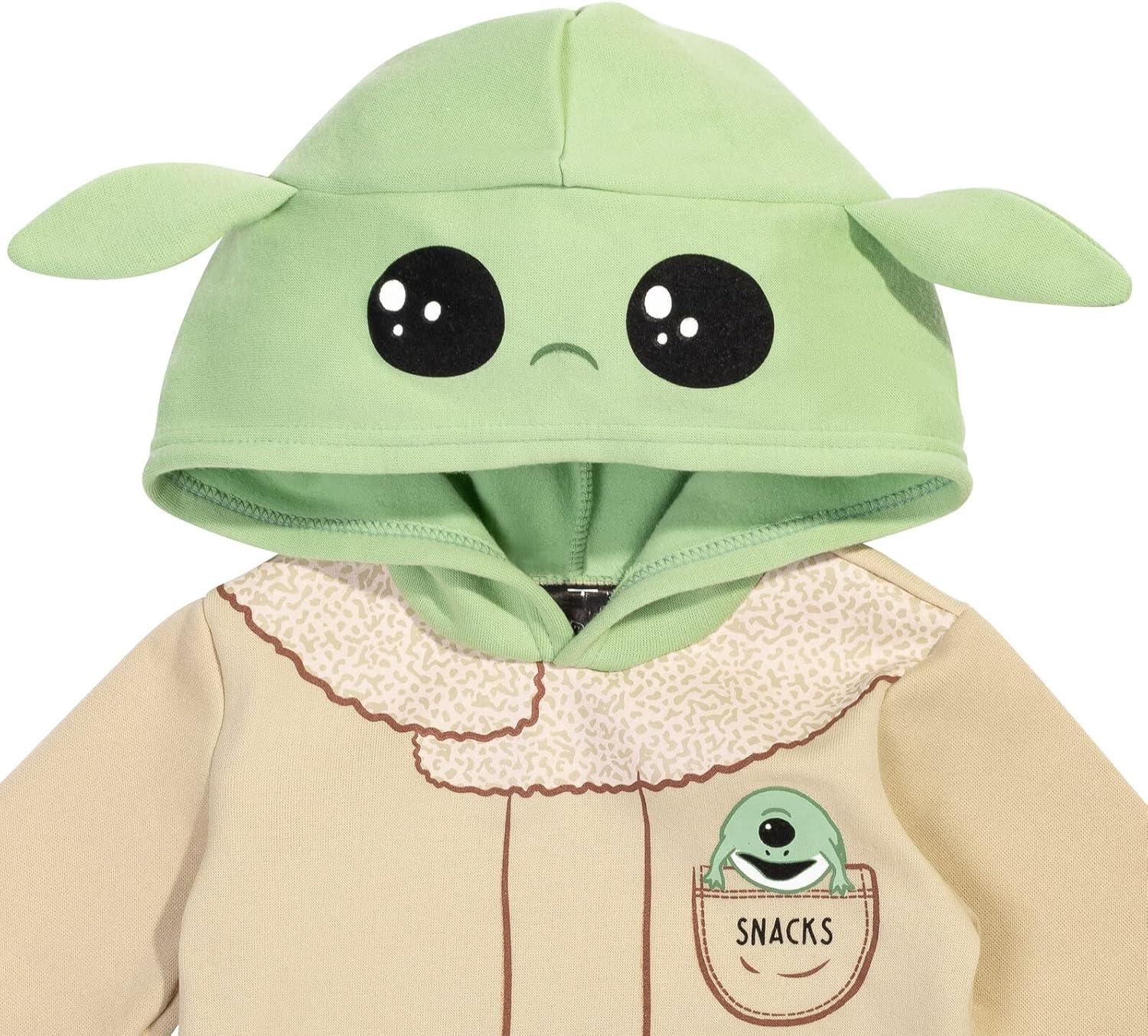 imageSTAR WARS Baby Yoda Fleece Pullover Hoodie Toddler to Big KidKhaki