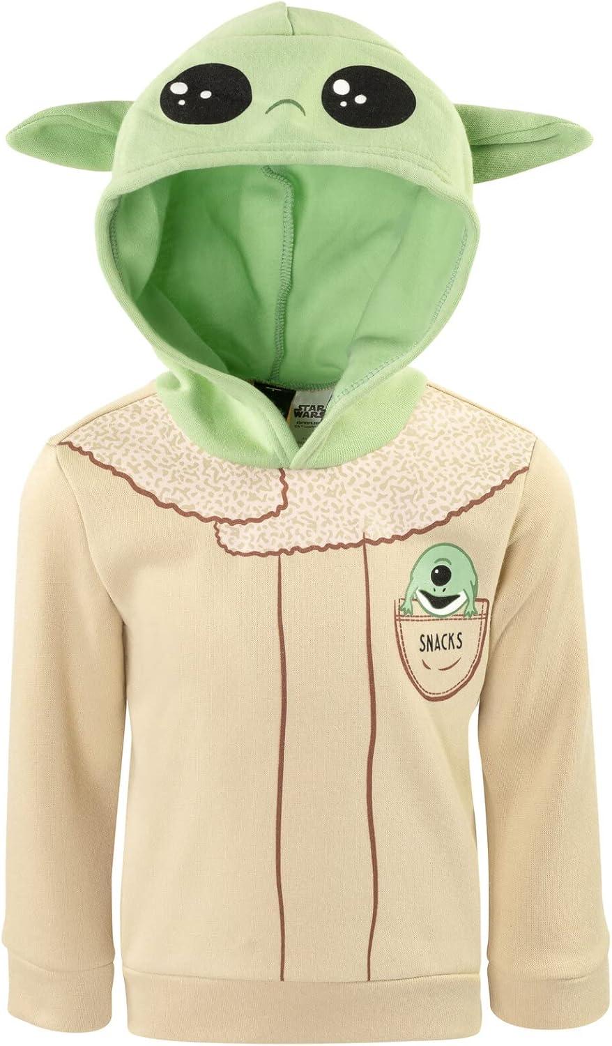 imageSTAR WARS Baby Yoda Fleece Pullover Hoodie Toddler to Big KidKhaki