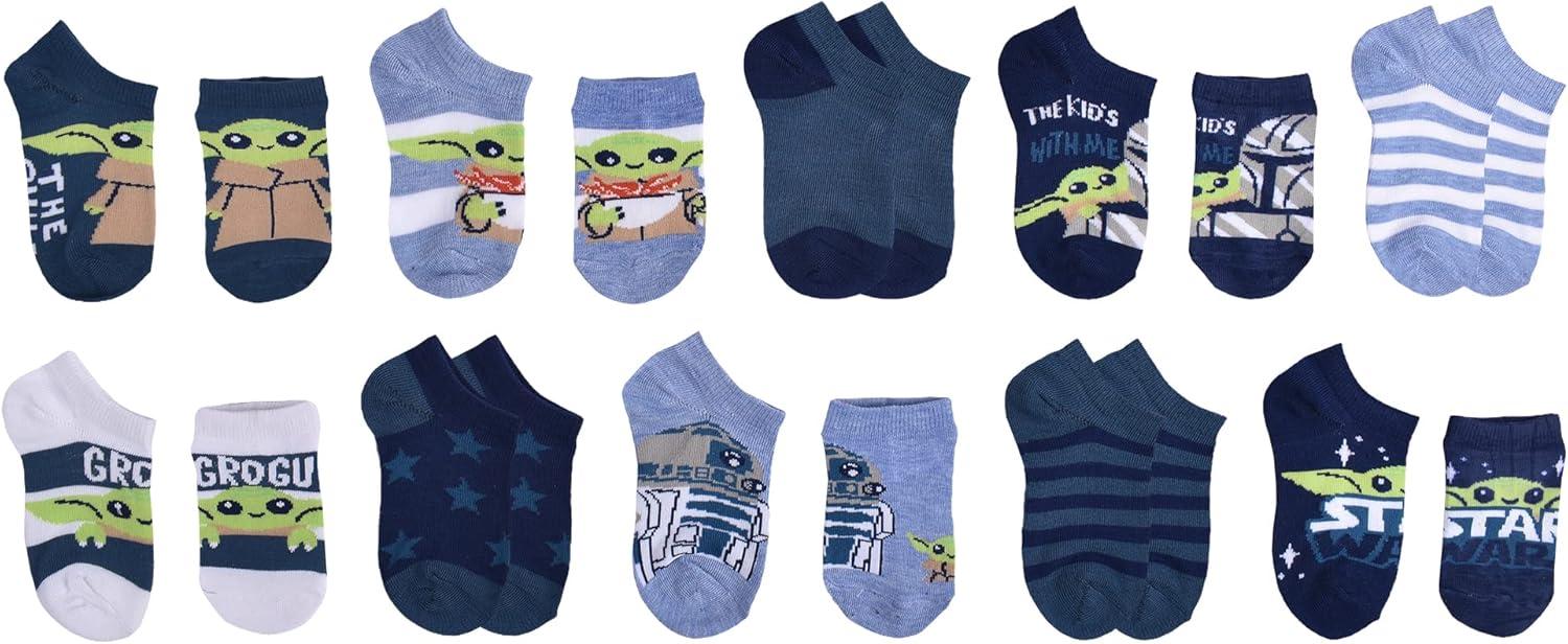imageSTAR WARS Boys 10Pack No Show SocksBlue