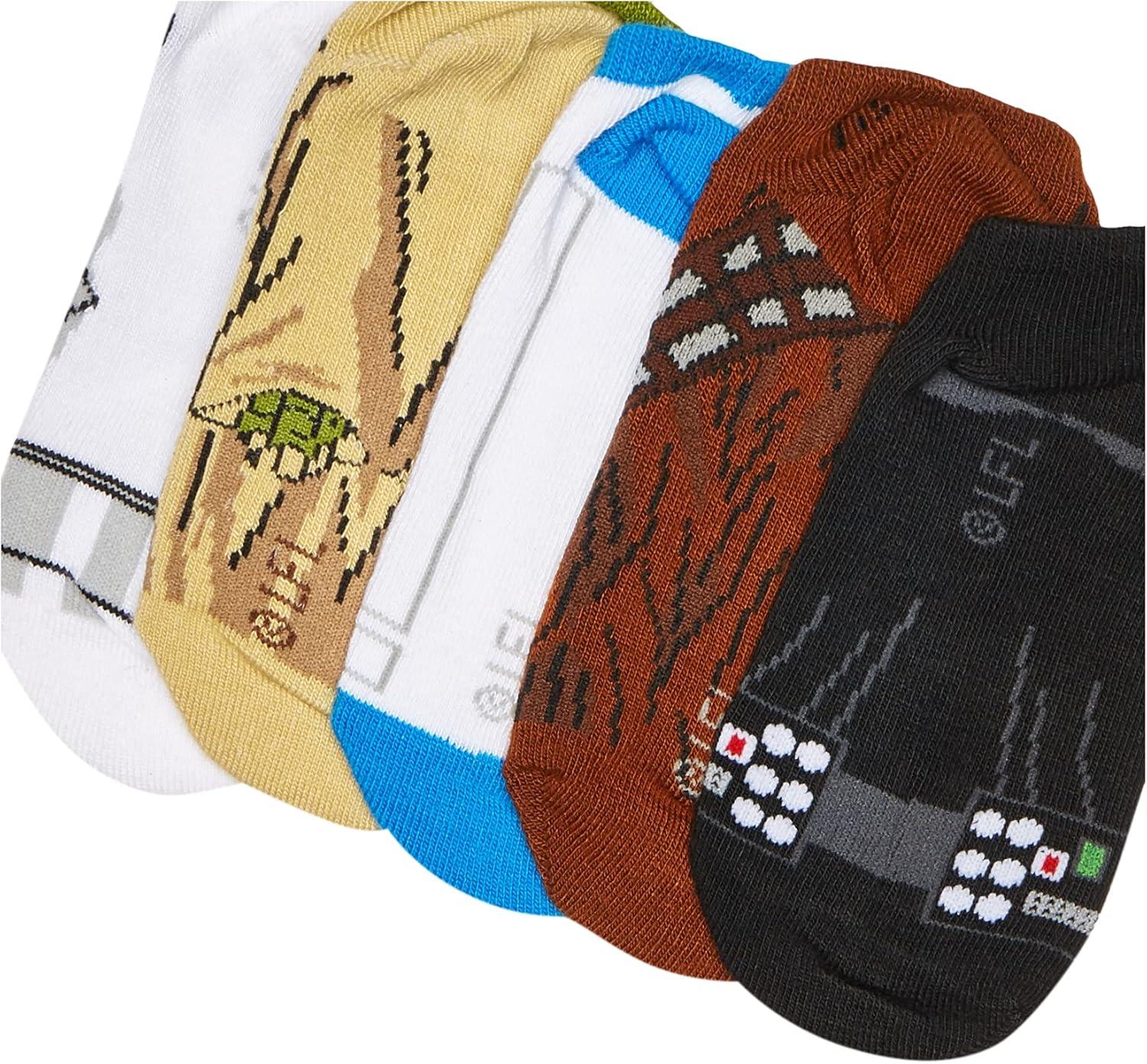 imageSTAR WARS Boys 5 Pack No Show SocksAssorted Bold