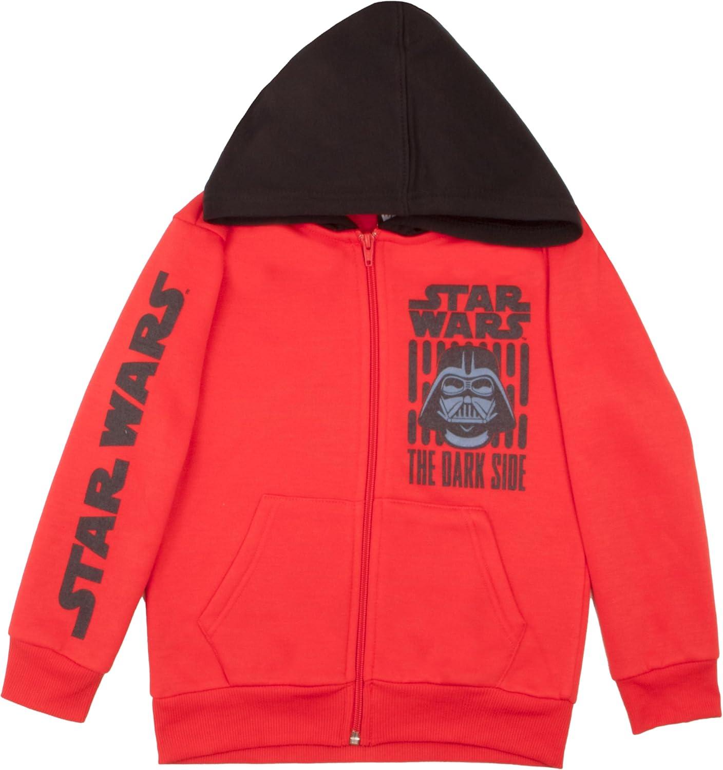 imageSTAR WARS Boys Matching Sets Darth Vader Pullover Hoodie and Jogger Fleece Set for Boys 2 Piece BundleRed and Black