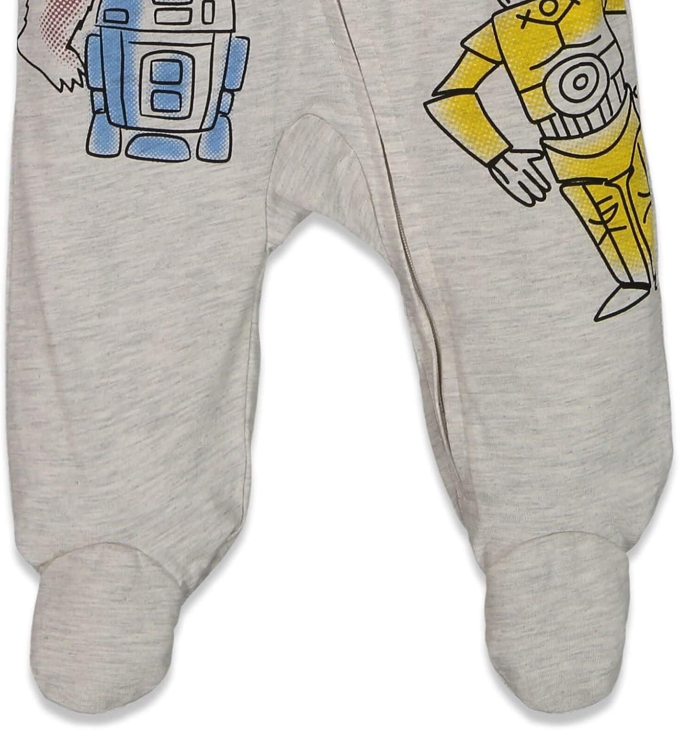imageSTAR WARS Chewbacca R2 D2 Darth Vader Stormtrooper Baby 2 Pack Zip Up Long Sleeve Sleep N Play Coveralls Newborn to InfantLittle Rebels