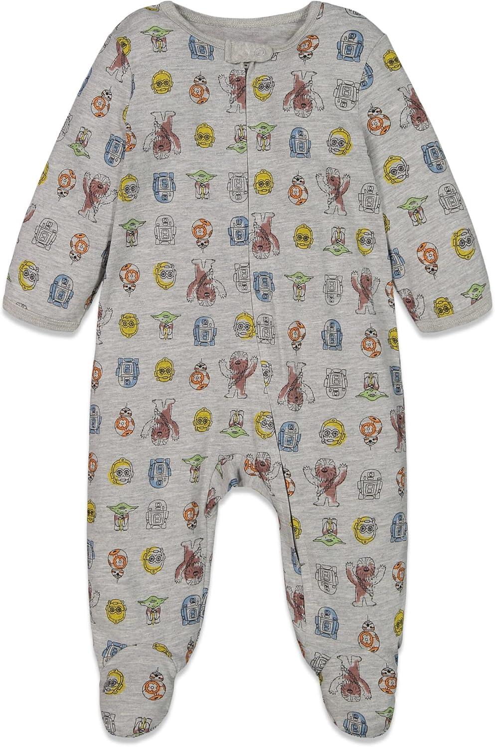 imageSTAR WARS Chewbacca R2 D2 Darth Vader Stormtrooper Baby 2 Pack Zip Up Long Sleeve Sleep N Play Coveralls Newborn to InfantLittle Rebels