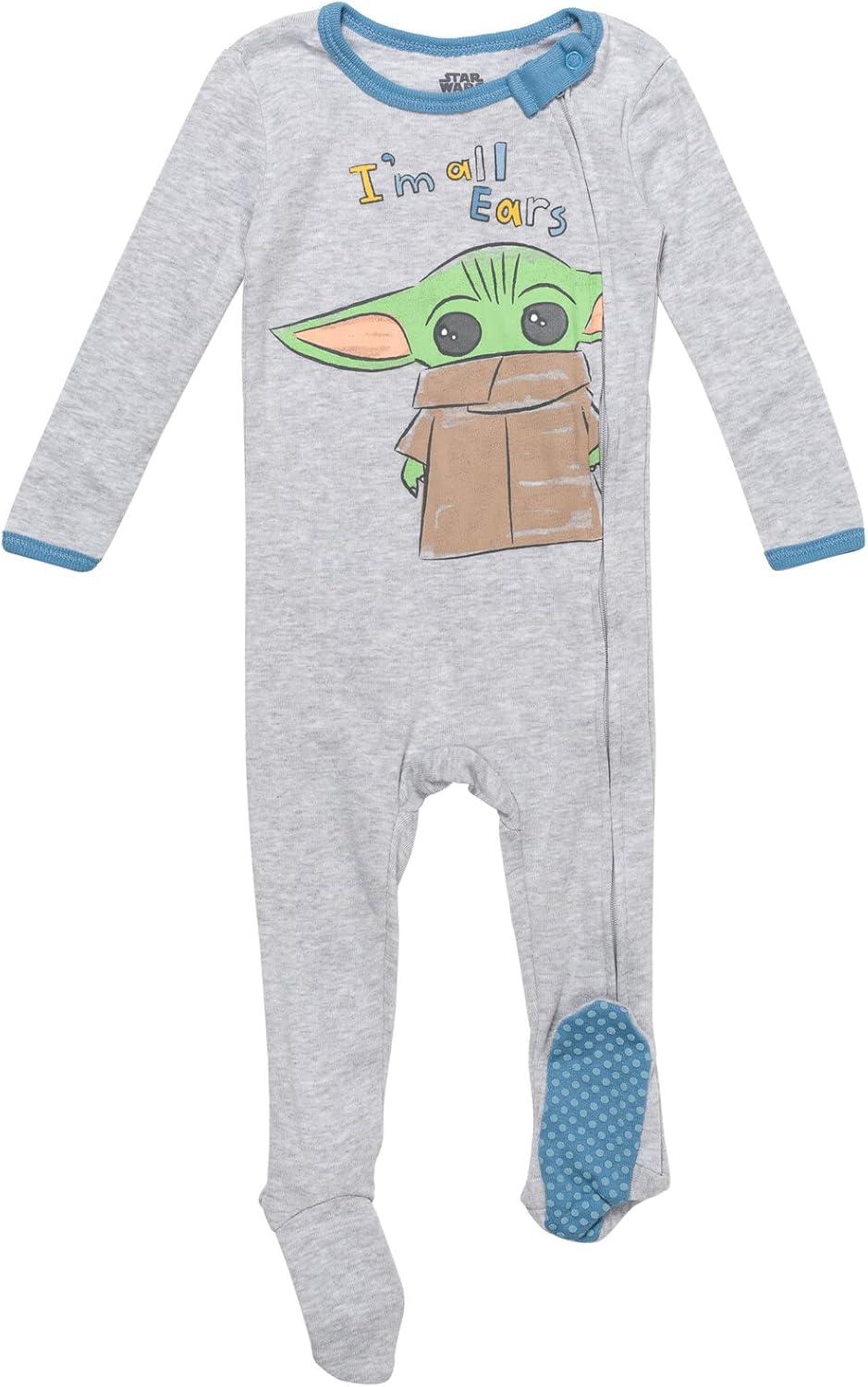 imageSTAR WARS Chewbacca R2 D2 Darth Vader Stormtrooper Baby 2 Pack Zip Up Long Sleeve Sleep N Play Coveralls Newborn to InfantYellow  Black  Grey