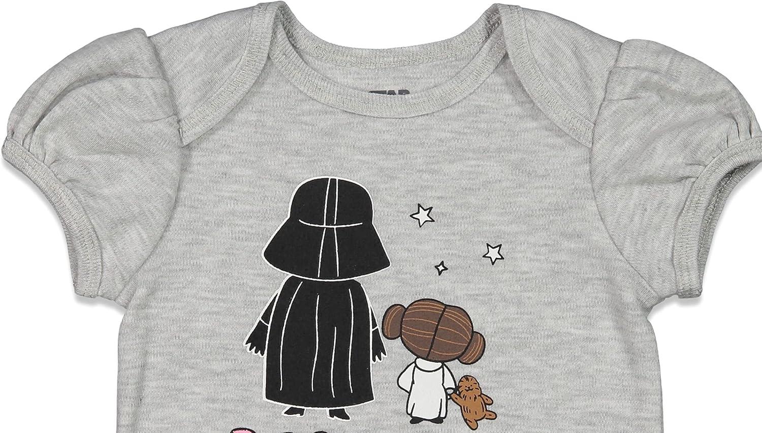 imageSTAR WARS Fathers Day Christmas Baby Girls Bodysuit Newborn to Infant Sizes Newborn  24 MonthsGray