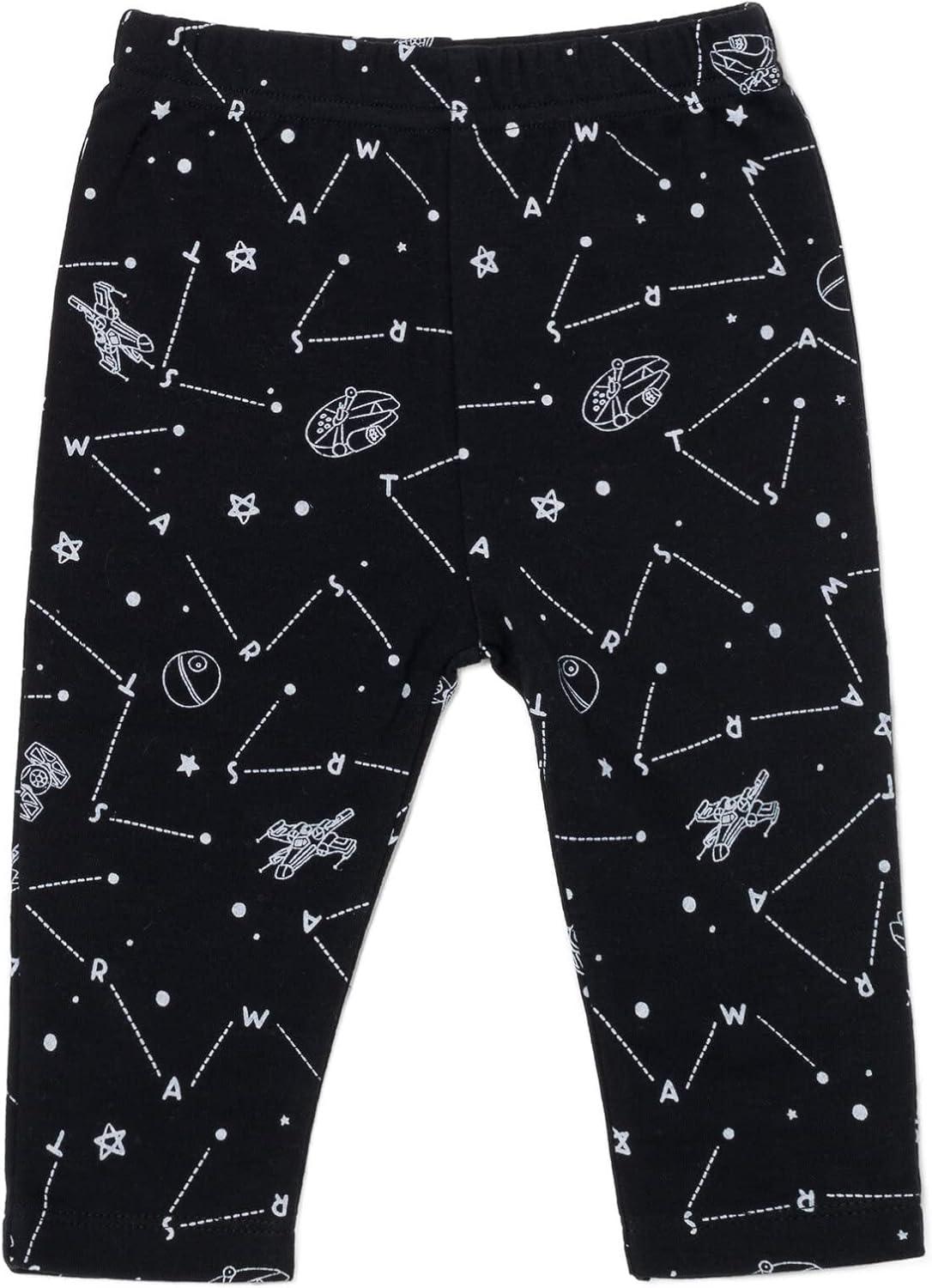 imageSTAR WARS Millennium Falcon Chewbacca Darth Vader Baby 3 Piece Outfit Set Cuddly Bodysuit Pants Hat Newborn to InfantWhite  Black