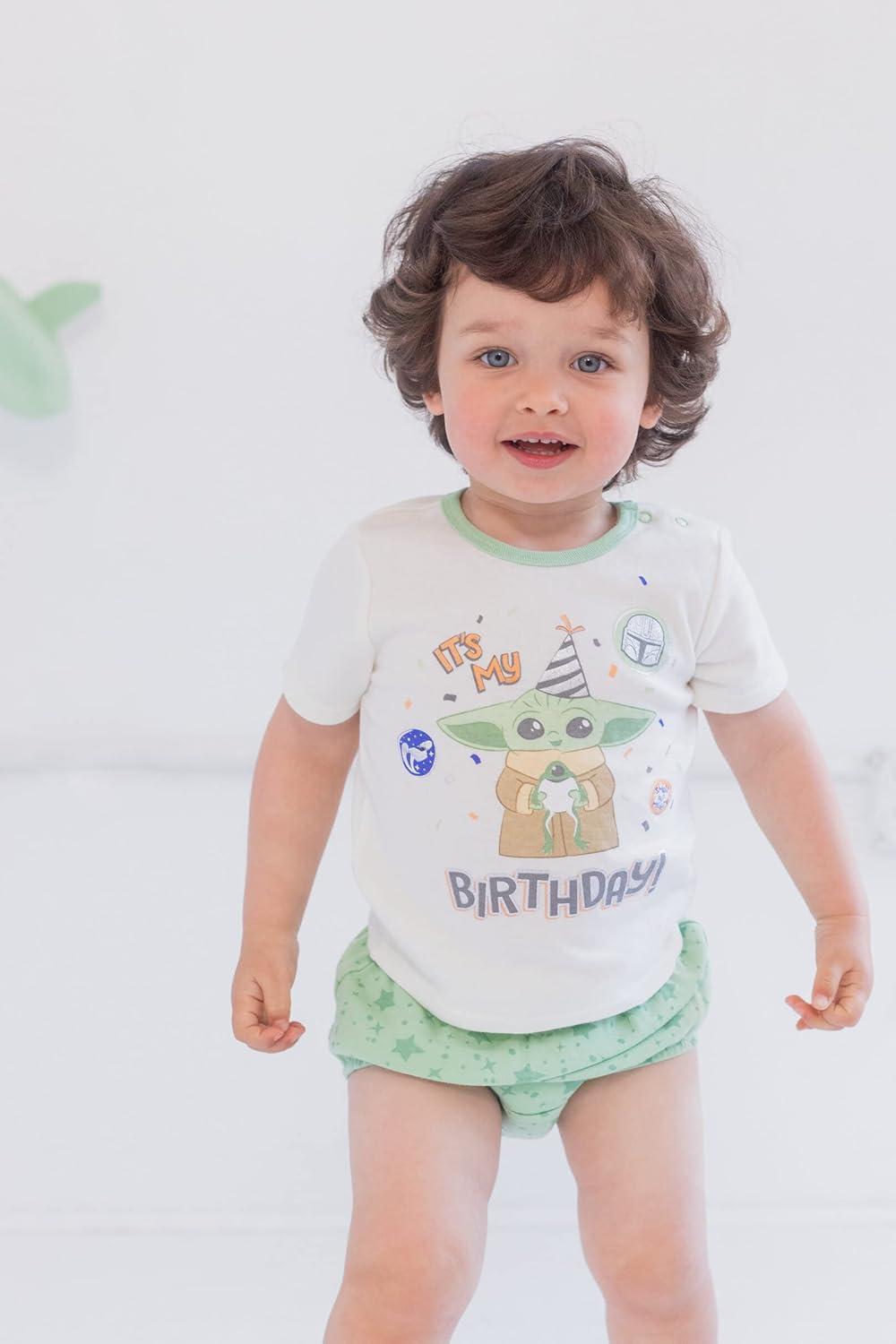 imageSTAR WARS The Child Baby Pullover TShirt Diaper Cover and Hat 3 Piece Outfit Set InfantGreenWhite