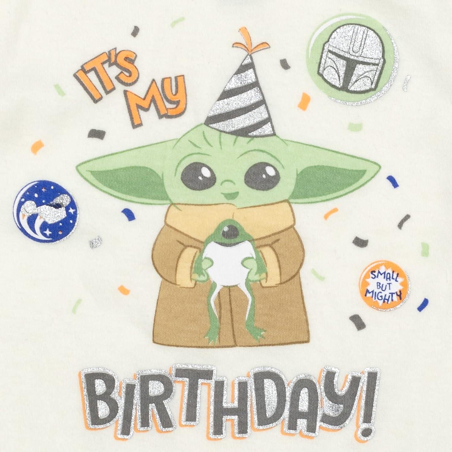 imageSTAR WARS The Child Baby Pullover TShirt Diaper Cover and Hat 3 Piece Outfit Set InfantGreenWhite