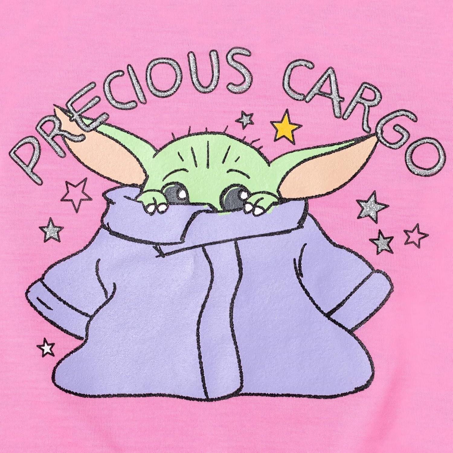 imageSTAR WARS The Child Girls Graphic TShirt Shorts and Scrunchie 3 Piece Outfit Set Infant to Big KidPinkRainbow