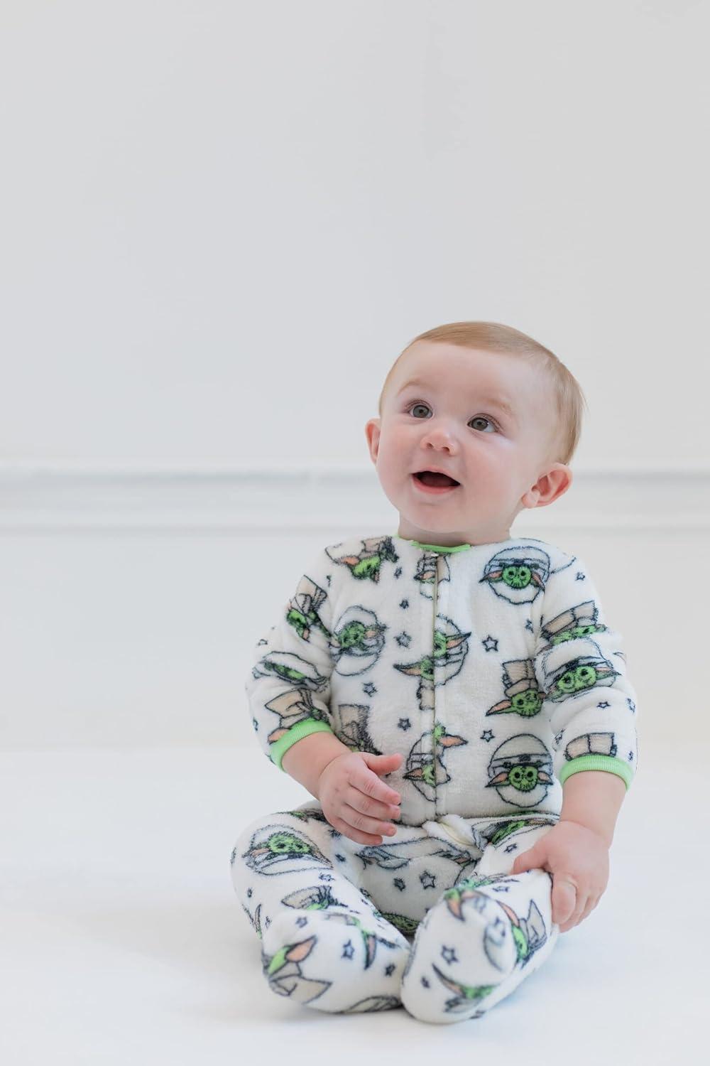 imageSTAR WARS The Mandalorian The Child Baby Zip Up Sleep N Play Coverall Newborn to InfantWhite