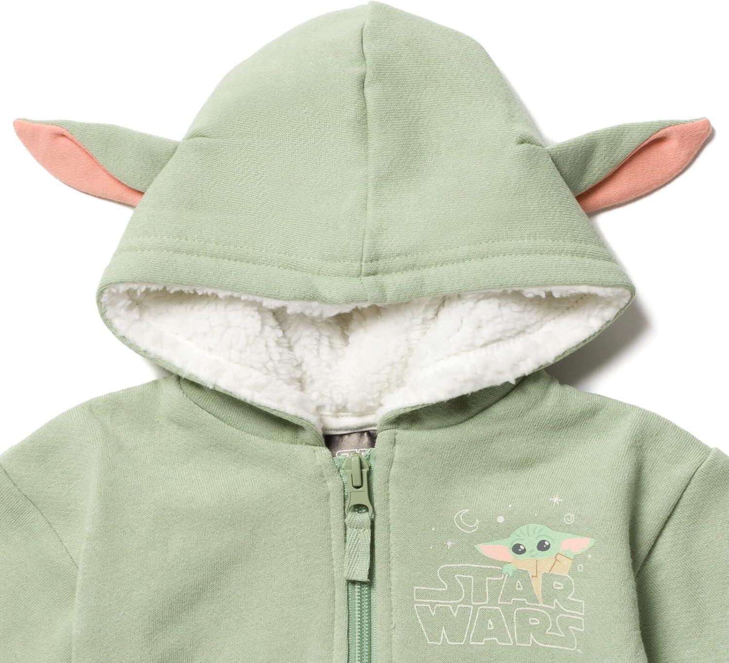 imageSTAR WARS The Mandalorian The Child Fleece Zip Up Hoodie Infant to ToddlerGreen