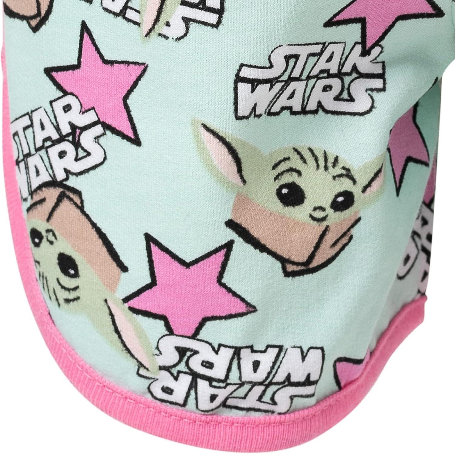 imageSTAR WARS The Mandalorian The Child Girls French Terry TShirt and Shorts Outfit Set Little Kid to Big KidBlue  Pink