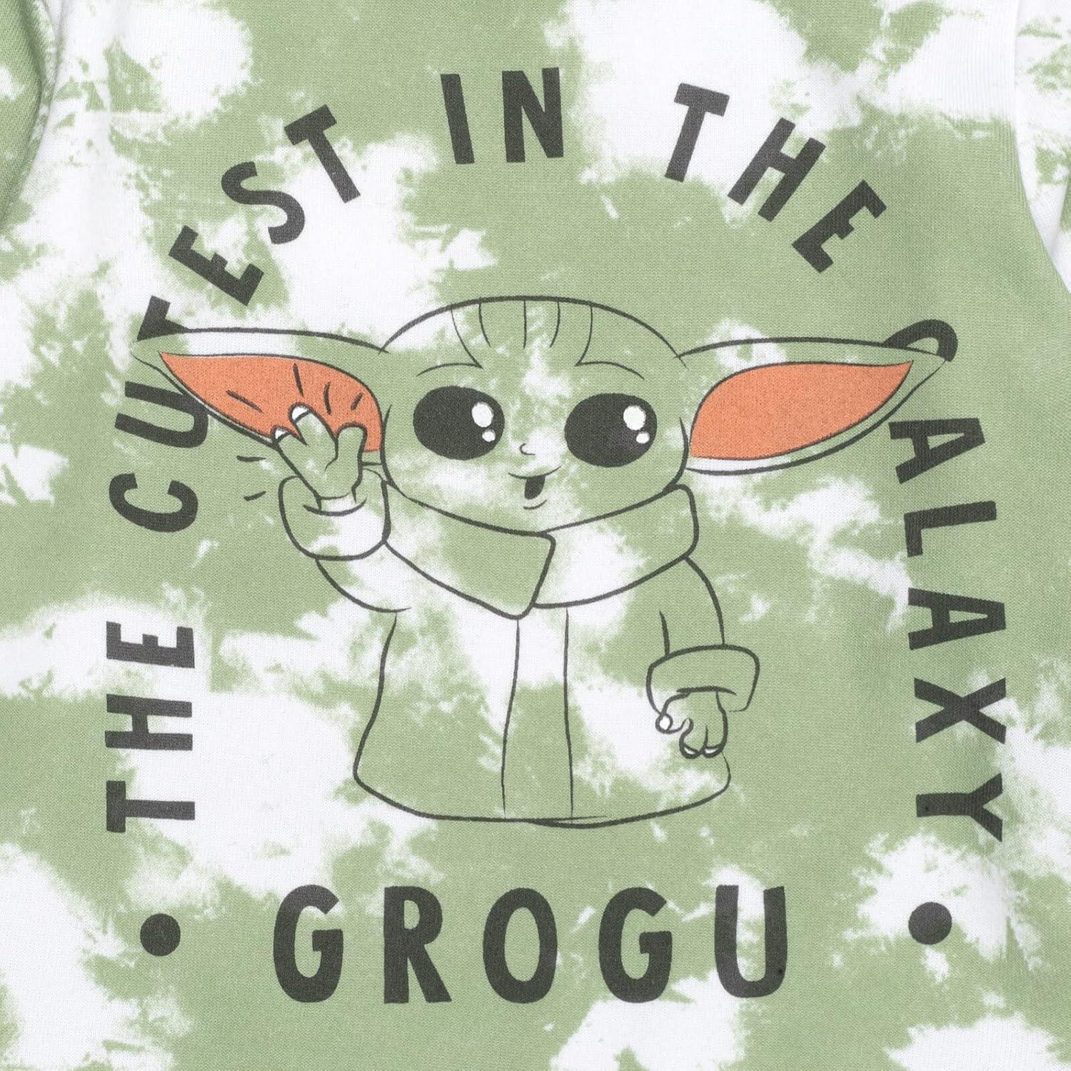imageSTAR WARS The Mandalorian The Child Sweatshirt and Pants Set Infant to Big KidGreen  Grey