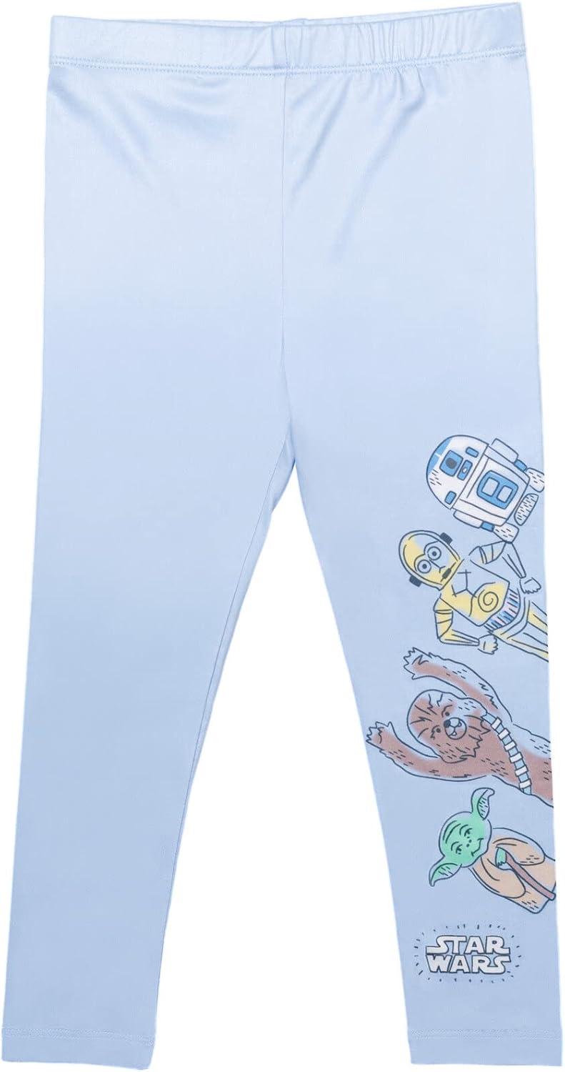 imageSTAR WARS Yoda Chewbacca R2D2 C3PO Leia Girls 3 Pack LeggingsStar Wars