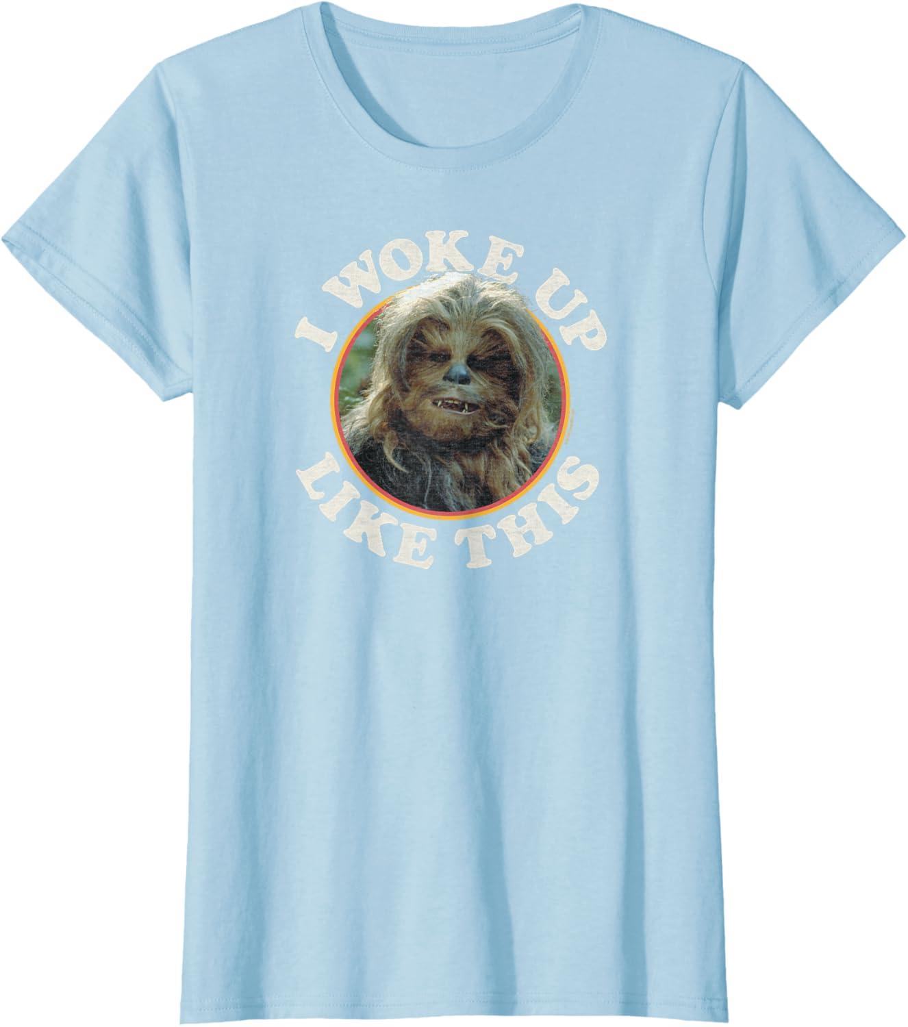 imageStar Wars  Chewbacca I Woke Up Like This TShirtBaby Blue