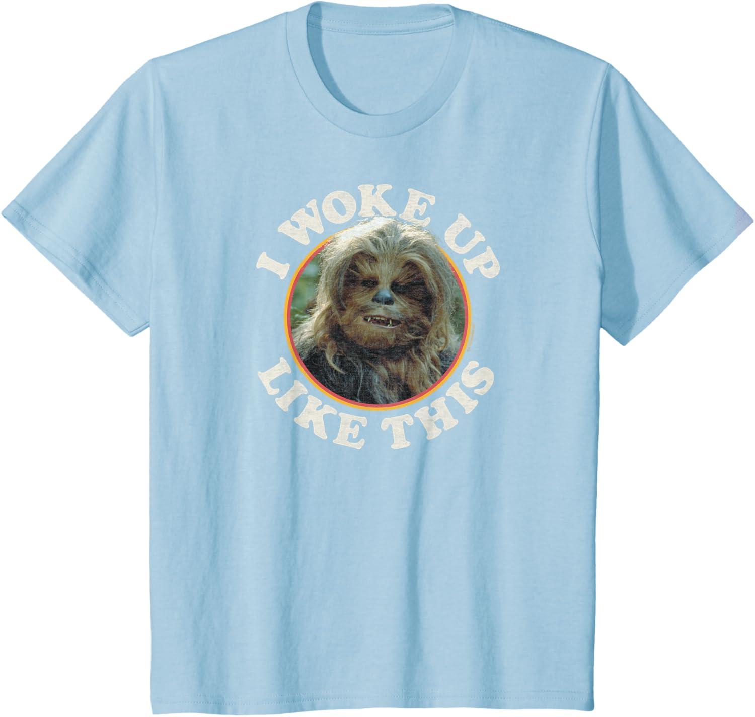 imageStar Wars  Chewbacca I Woke Up Like This TShirtBaby Blue
