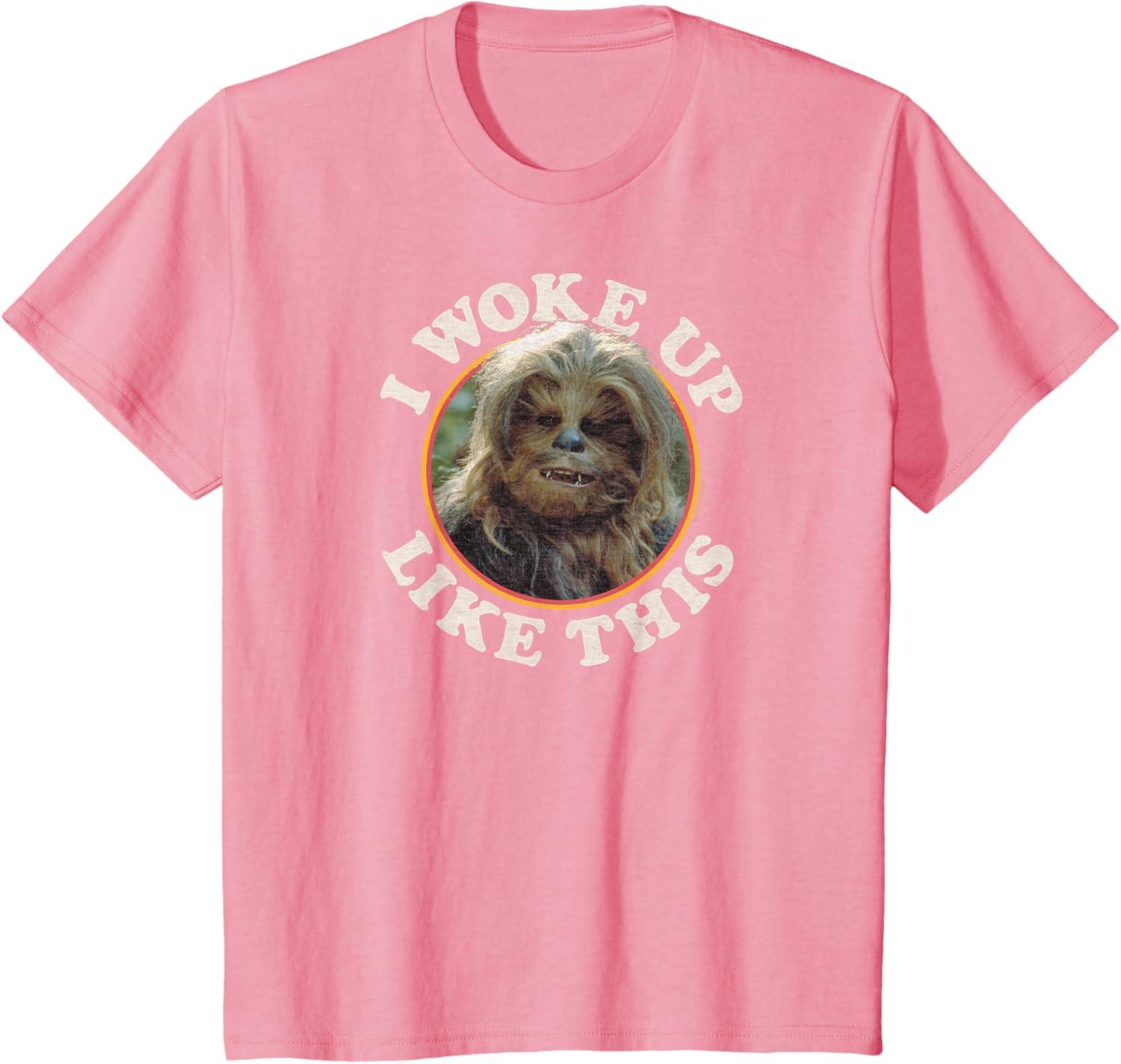 imageStar Wars  Chewbacca I Woke Up Like This TShirtPink