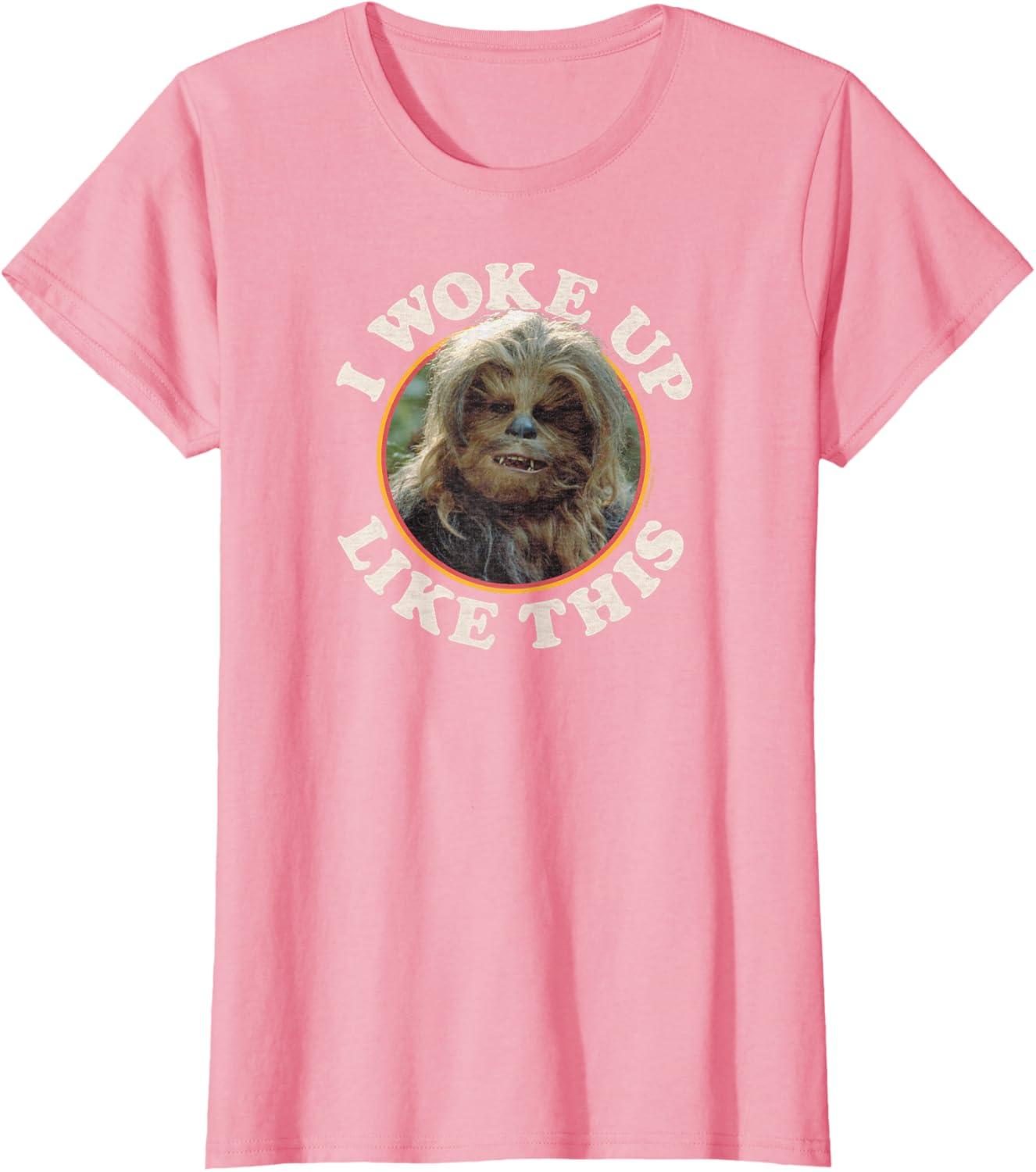 imageStar Wars  Chewbacca I Woke Up Like This TShirtPink