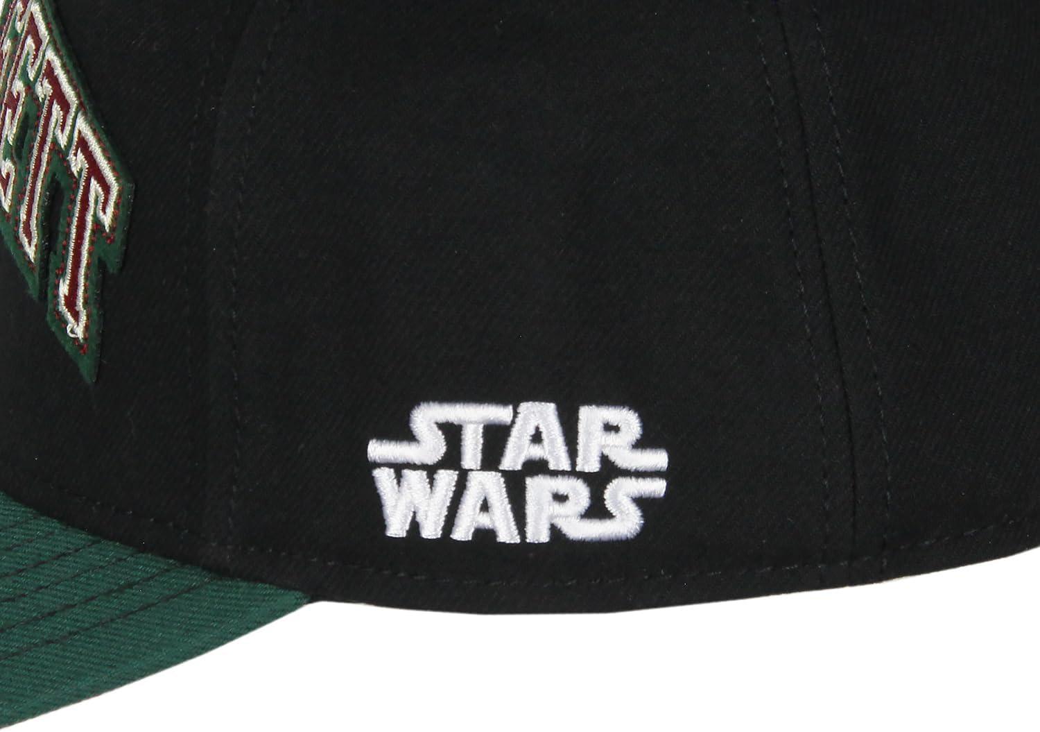 imageStar Wars Adult Embroidered Precurve Snapback Hat for Men and WomenBoba Fett