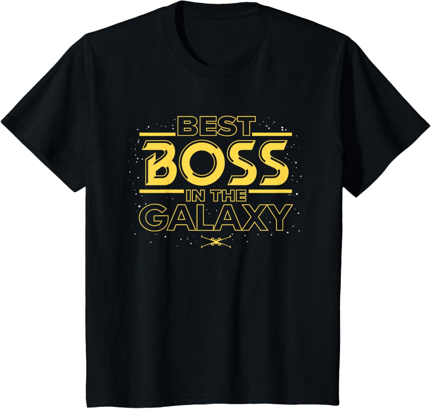 imageStar Wars Best Boss in the Galaxy Birthday Employer Gift TShirtBlack